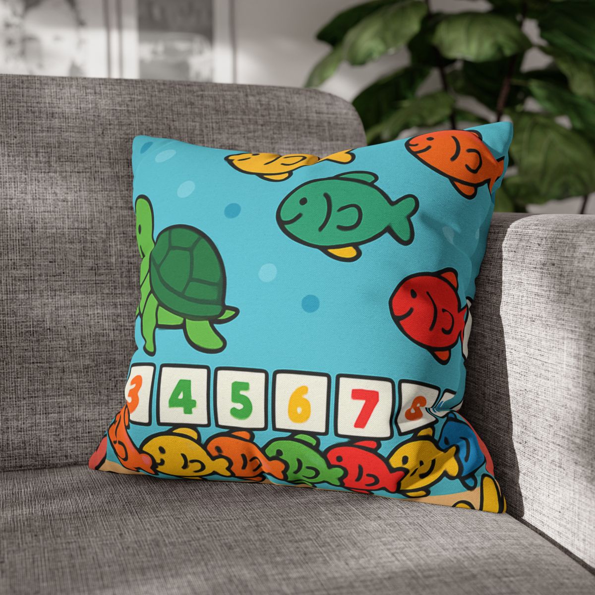 Coral Reef Number Parade personalized pillow covers