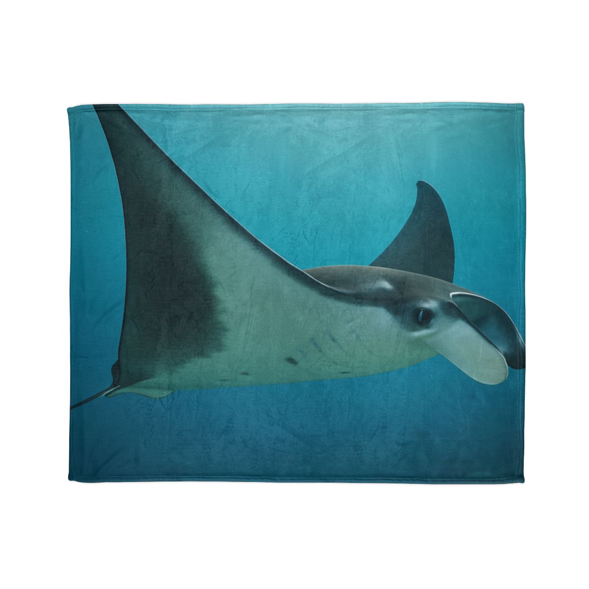 Tidal Wings Reef Manta Ray stylish throw blankets