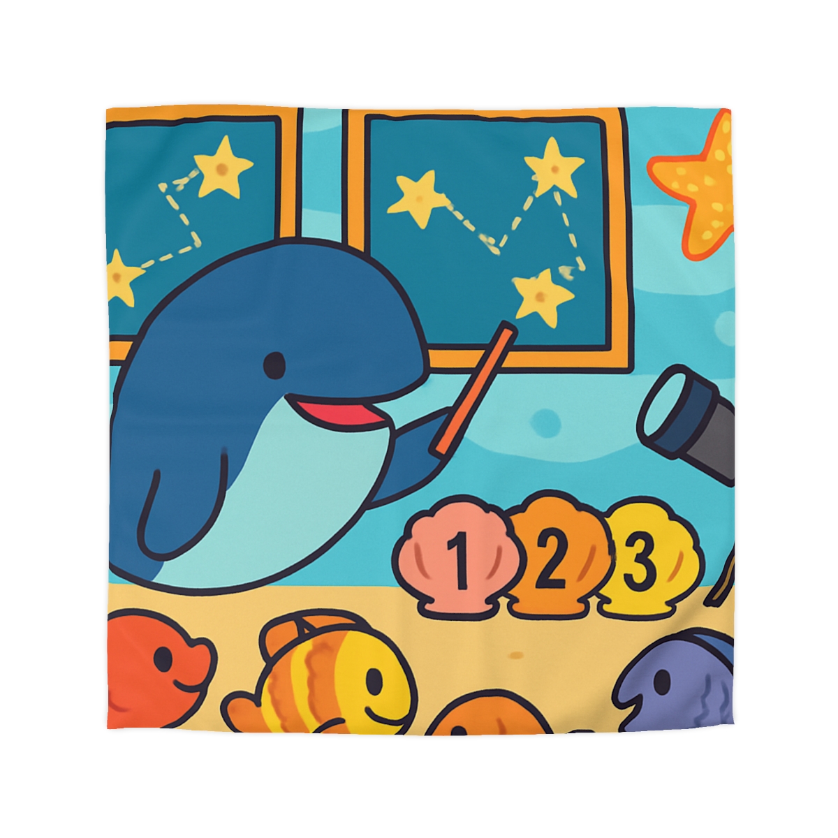 Cosmic Coral Classroom unique patterned duvets