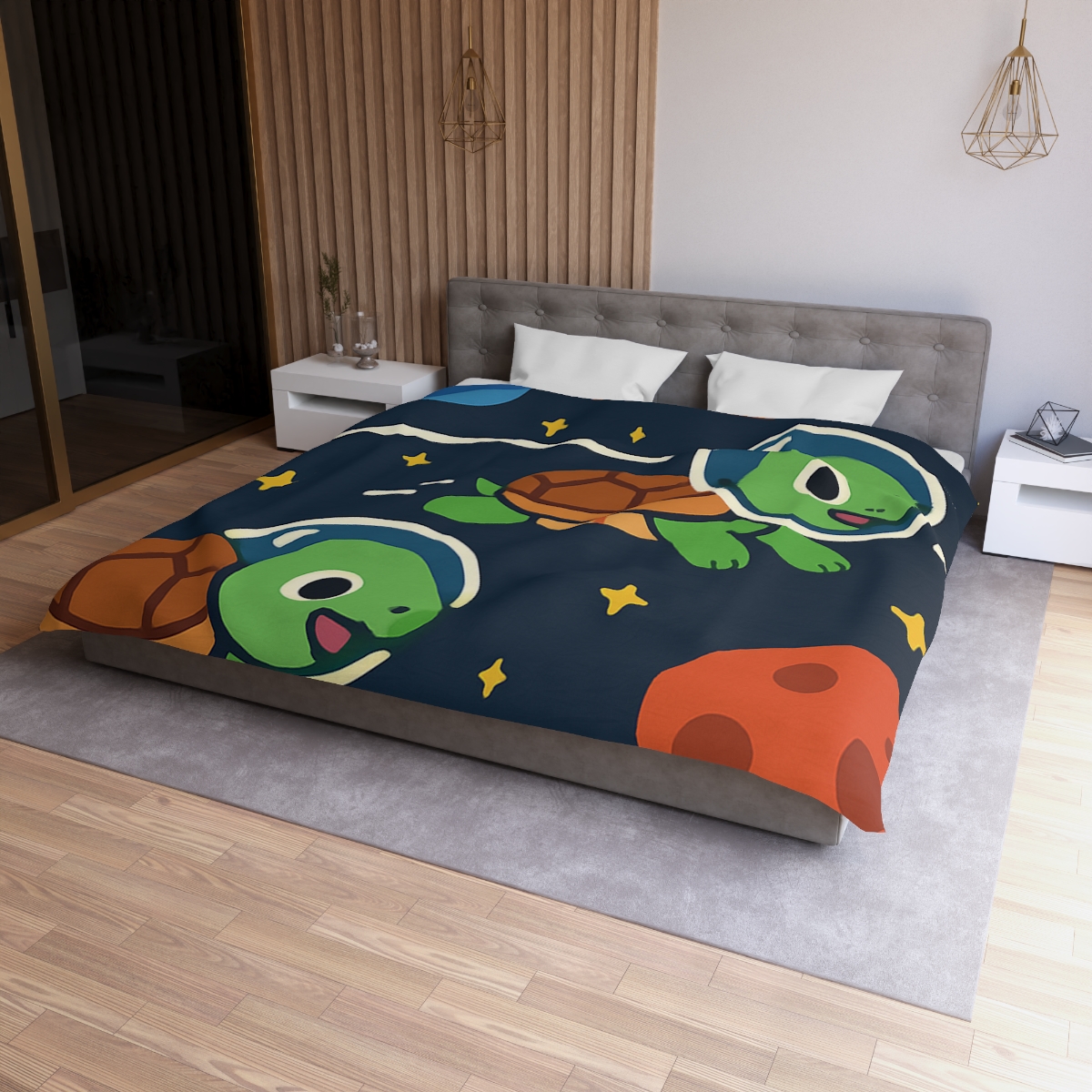 Time Dilation Turtle Race Across Star Track trendy bedroom duvets