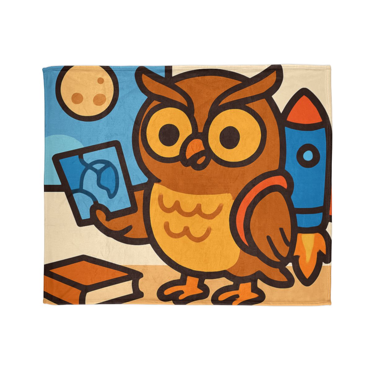 Rocket School Owl unique gift blankets