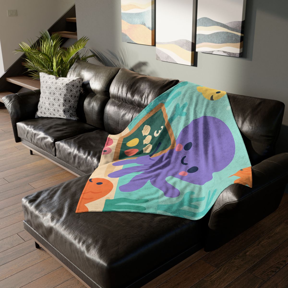 Coral Classroom Octopus decorative home blankets