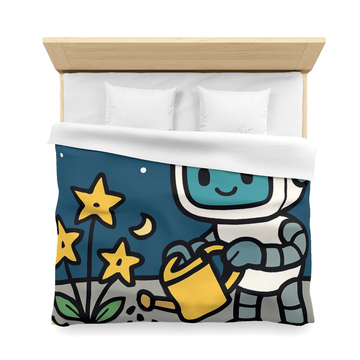 Moon Garden Robot And Space Sprouts duvets for gifts