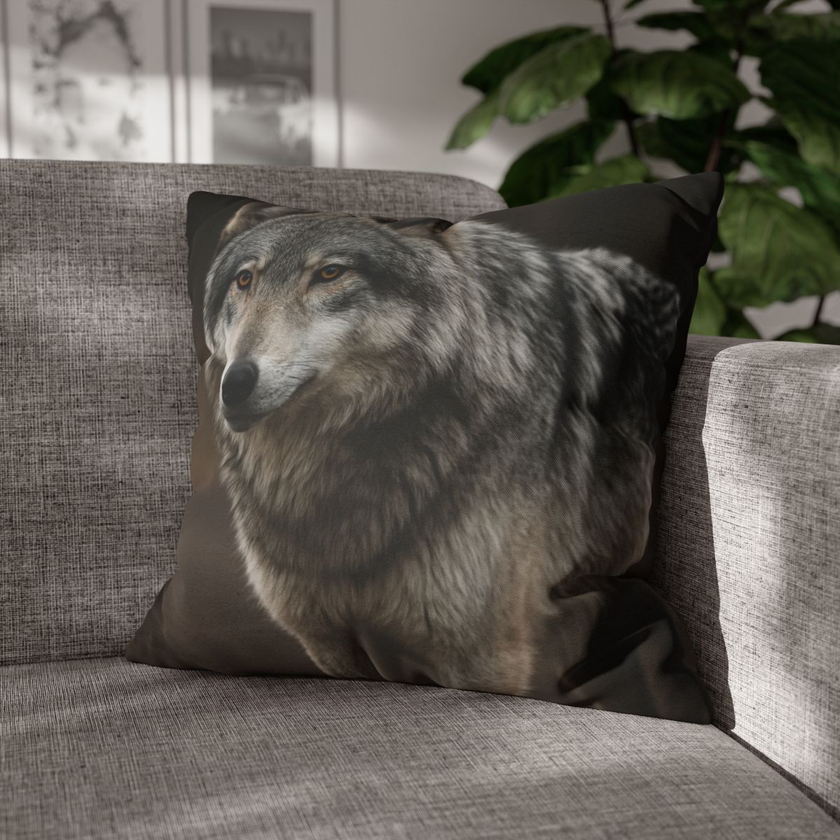 Silver Gaze Gray Wolf personalized pillow covers