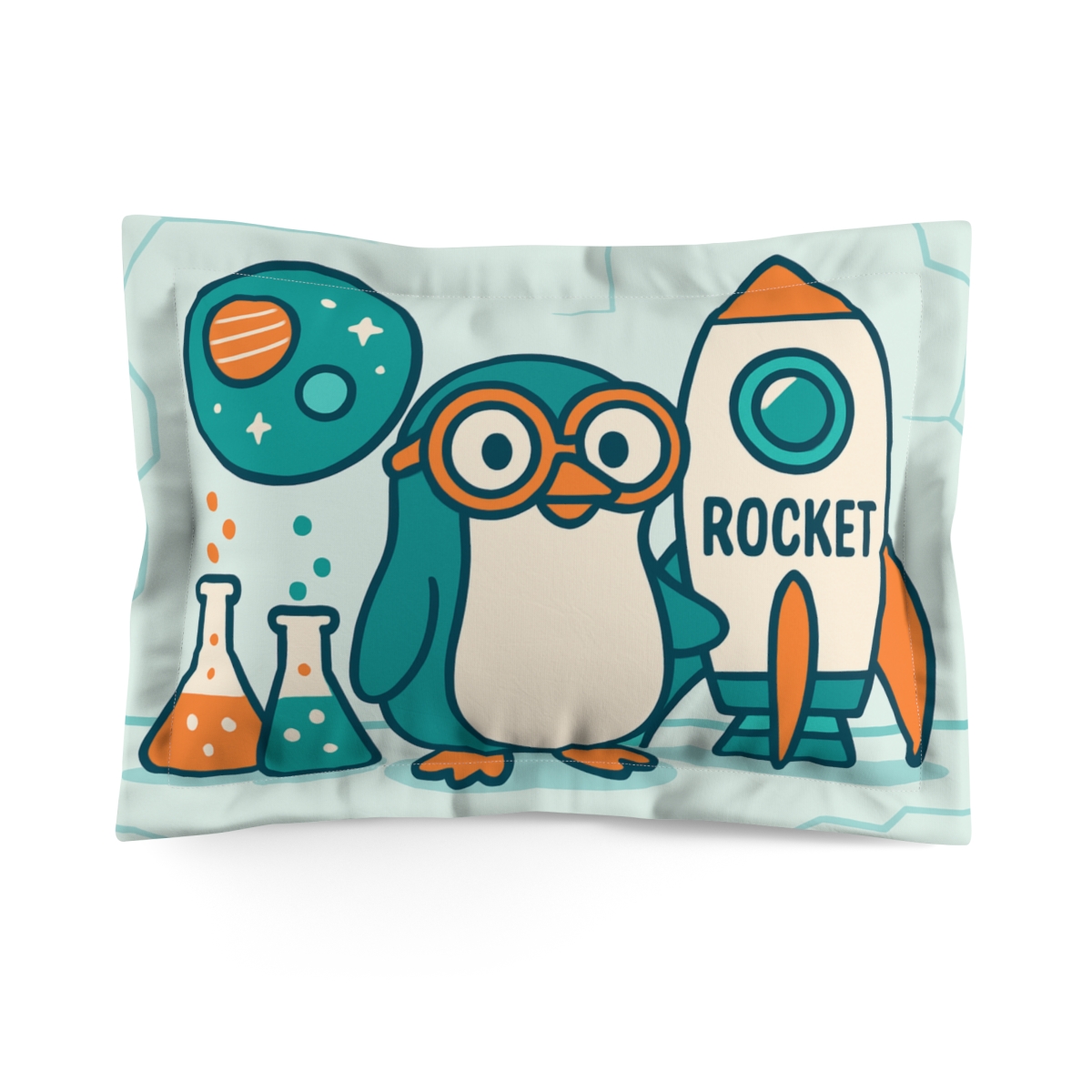 Rocket Powered Penguin Science Lab trendy accent pillows
