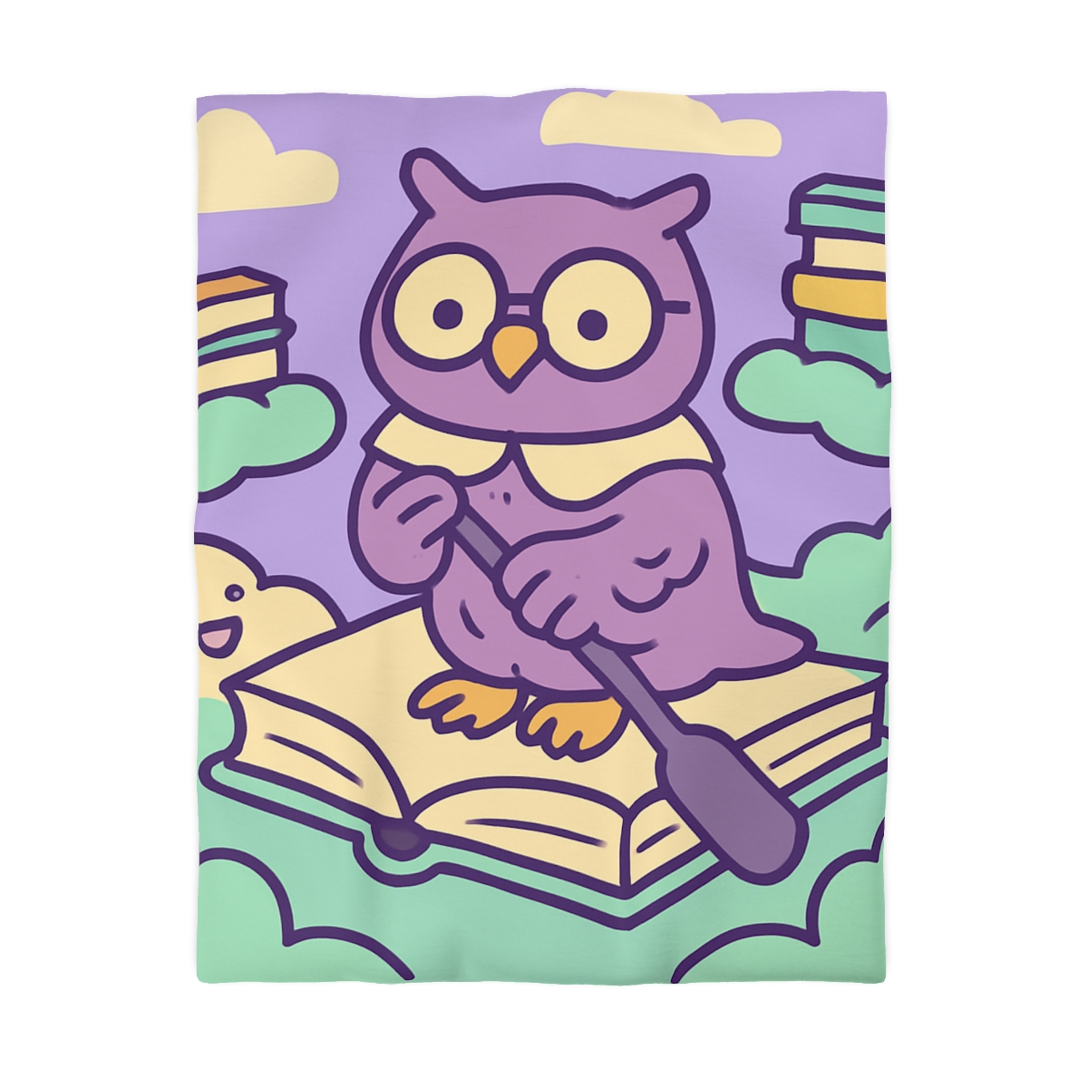 Cloud Library Owl Boat designer printed duvets