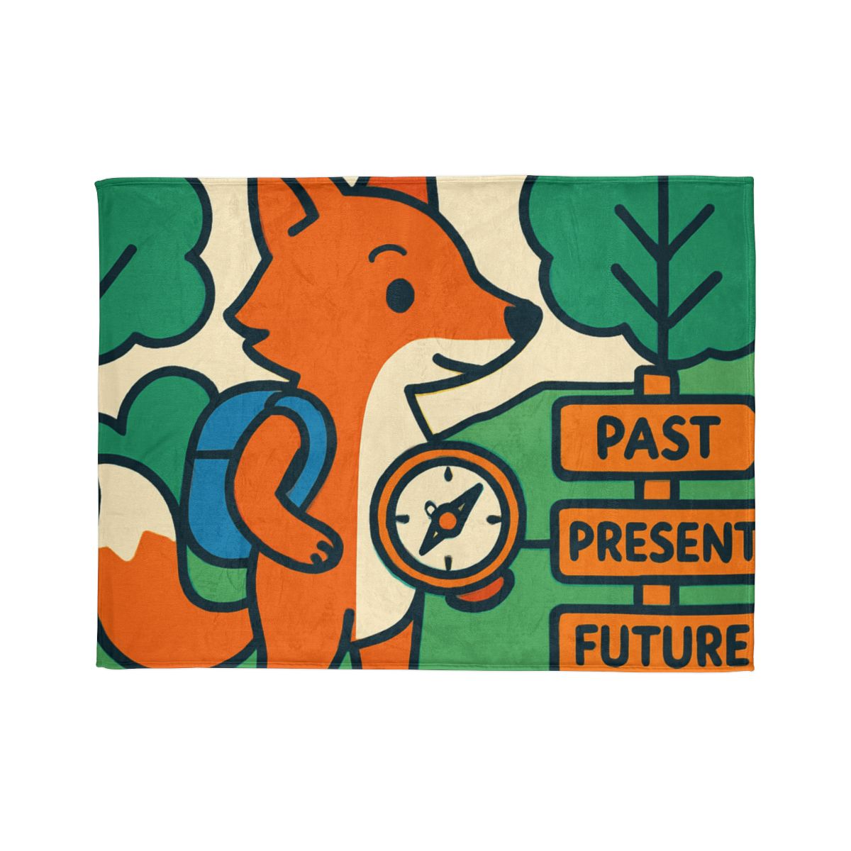 Time Traveling Forest Fox decorative home blankets
