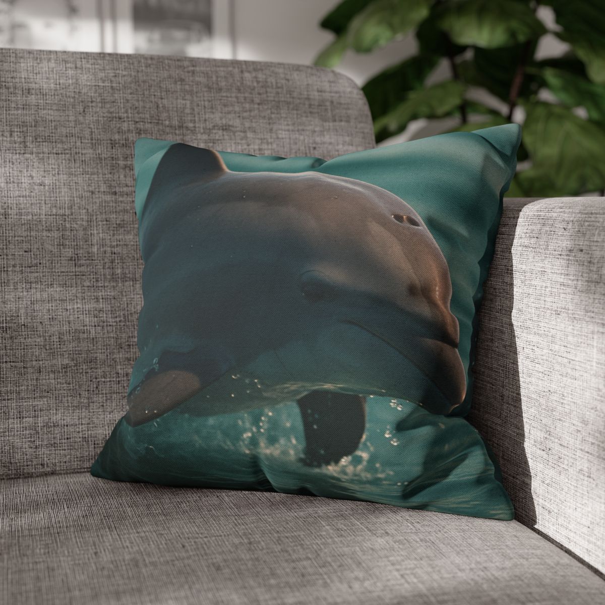 Silver Glide Bottlenose Dolphin designer print pillow cases