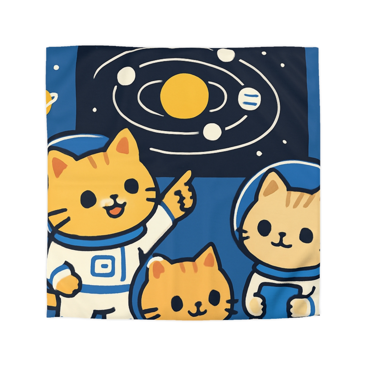 Space School For Curious Cats personalized bedding duvets