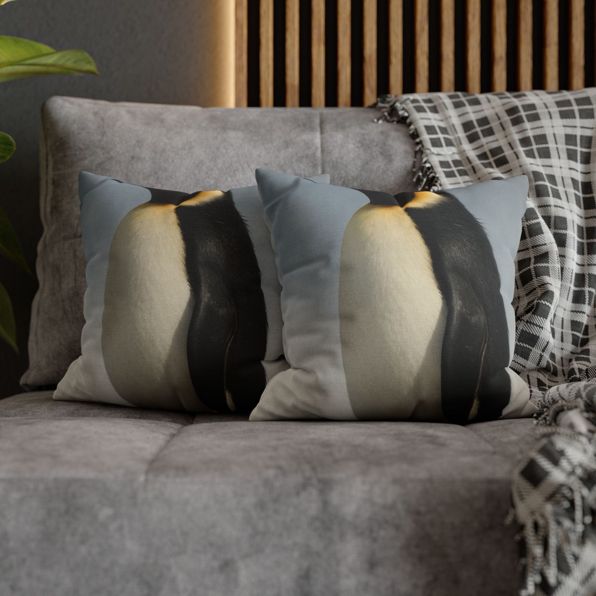 Glacier Gleam Emperor Penguin designer print pillow cases