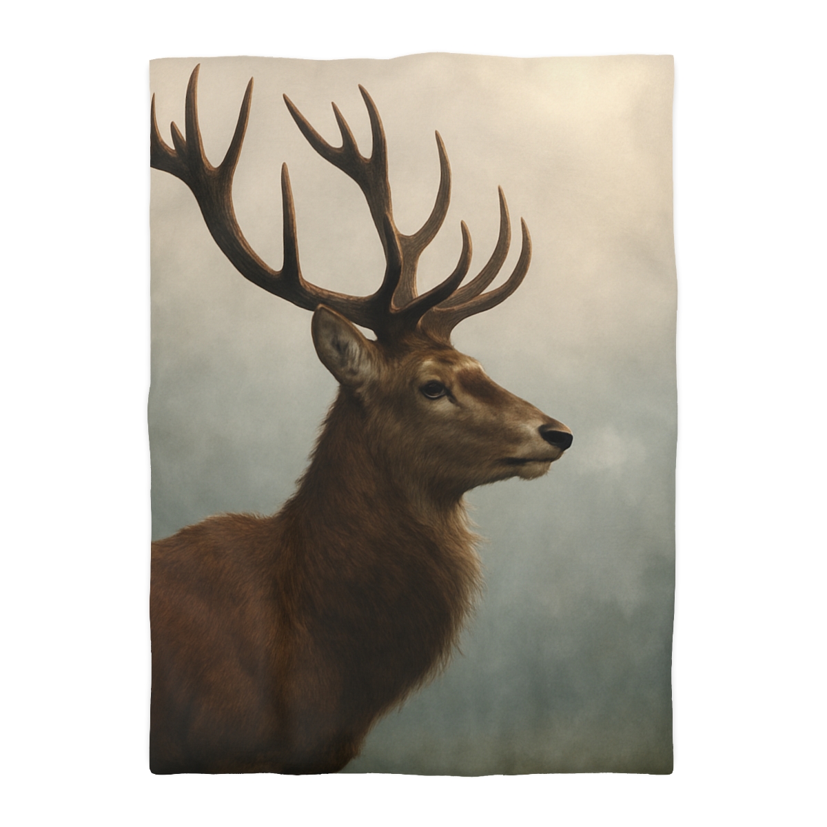 Morning Mist Red Deer Stag designer printed duvets