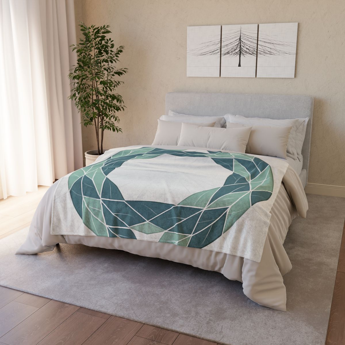 Orbiting Leaf Lattice soft fleece blankets