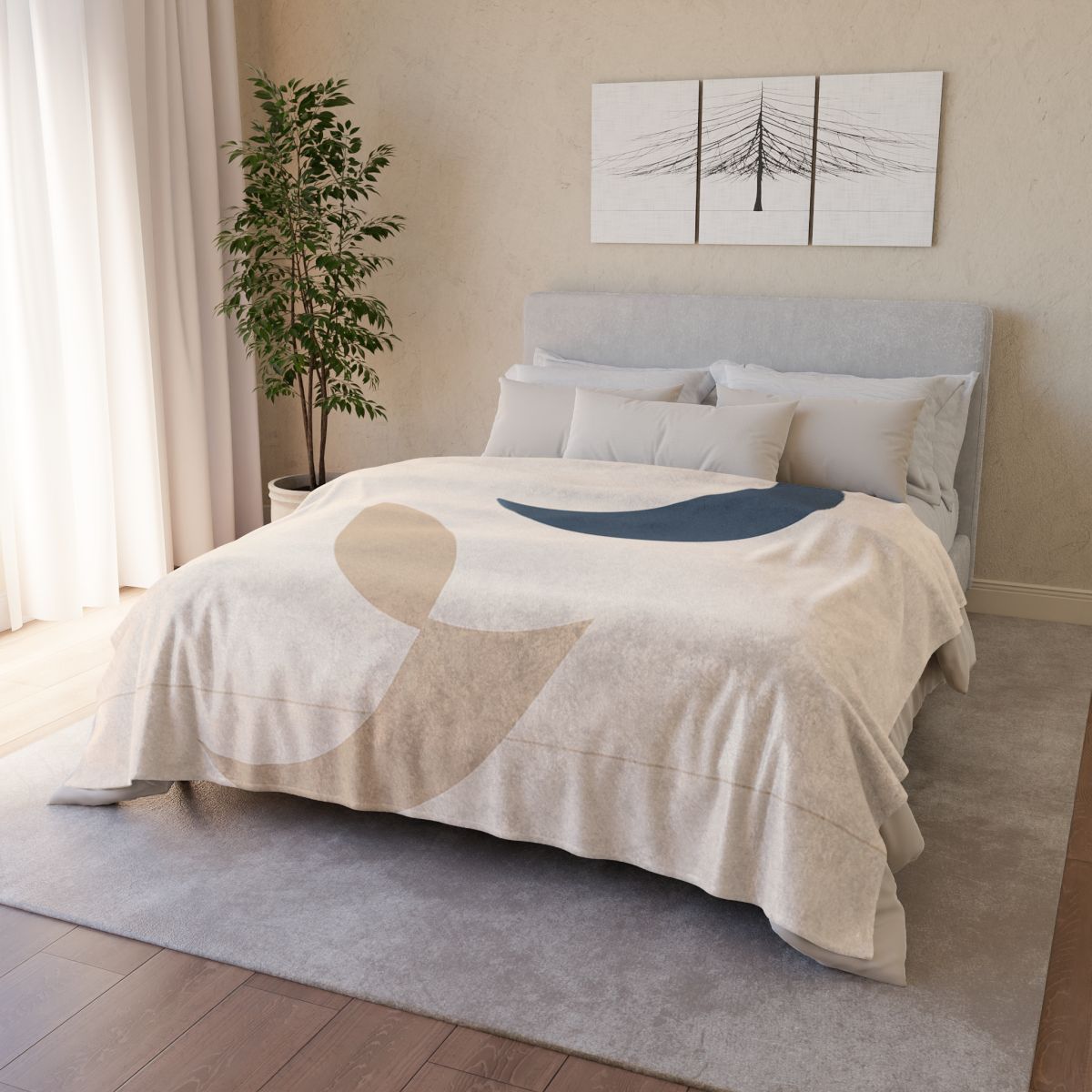 Staggered Crescent Trio decorative home blankets