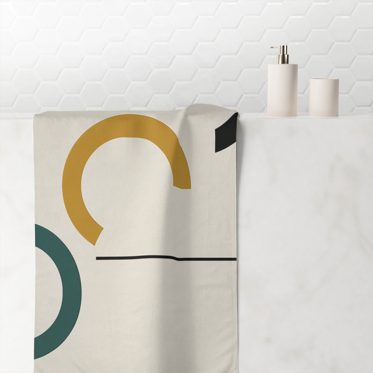 Triad Arc Window Composition personalized bath towels