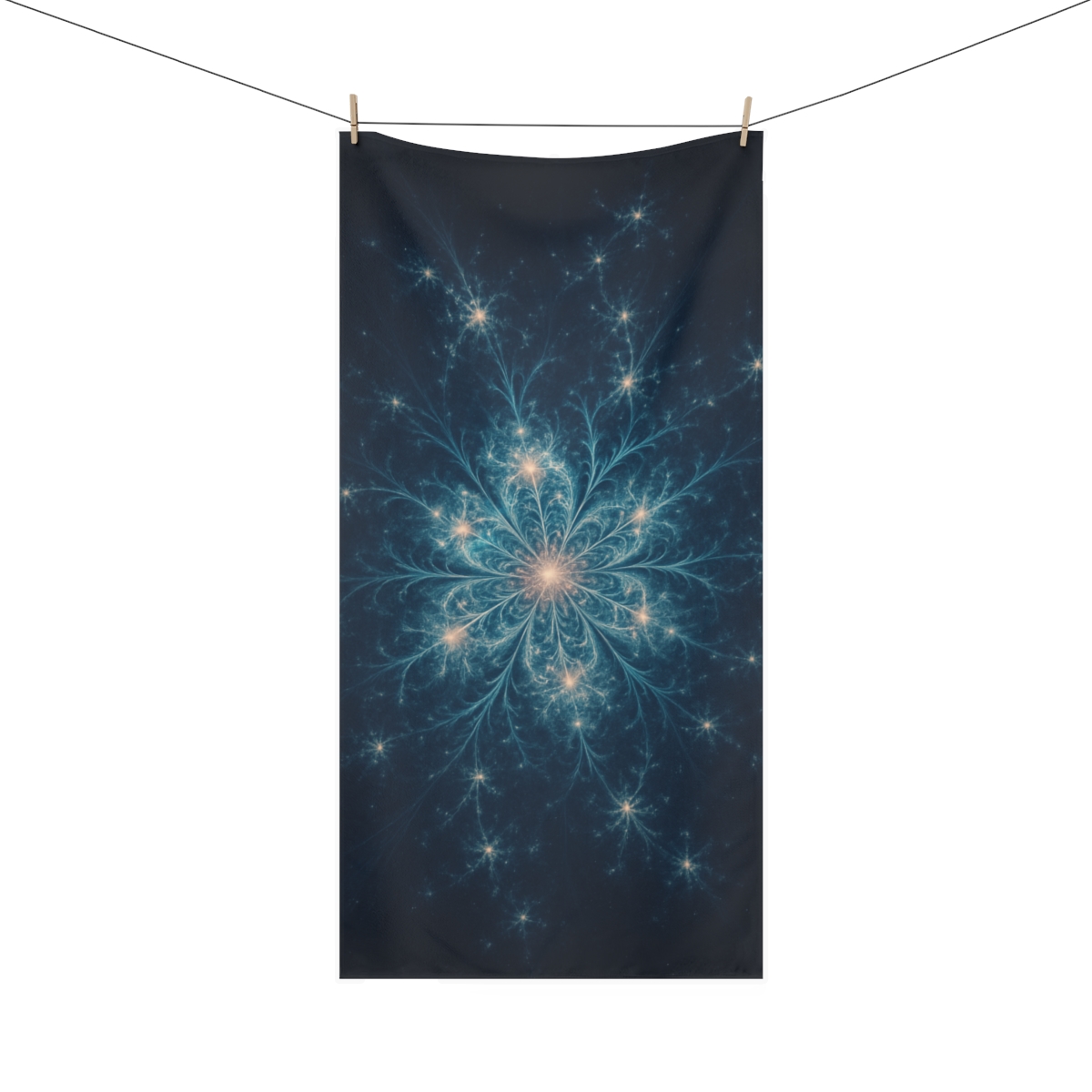 Celestial Fractal Bloom decorative home towels