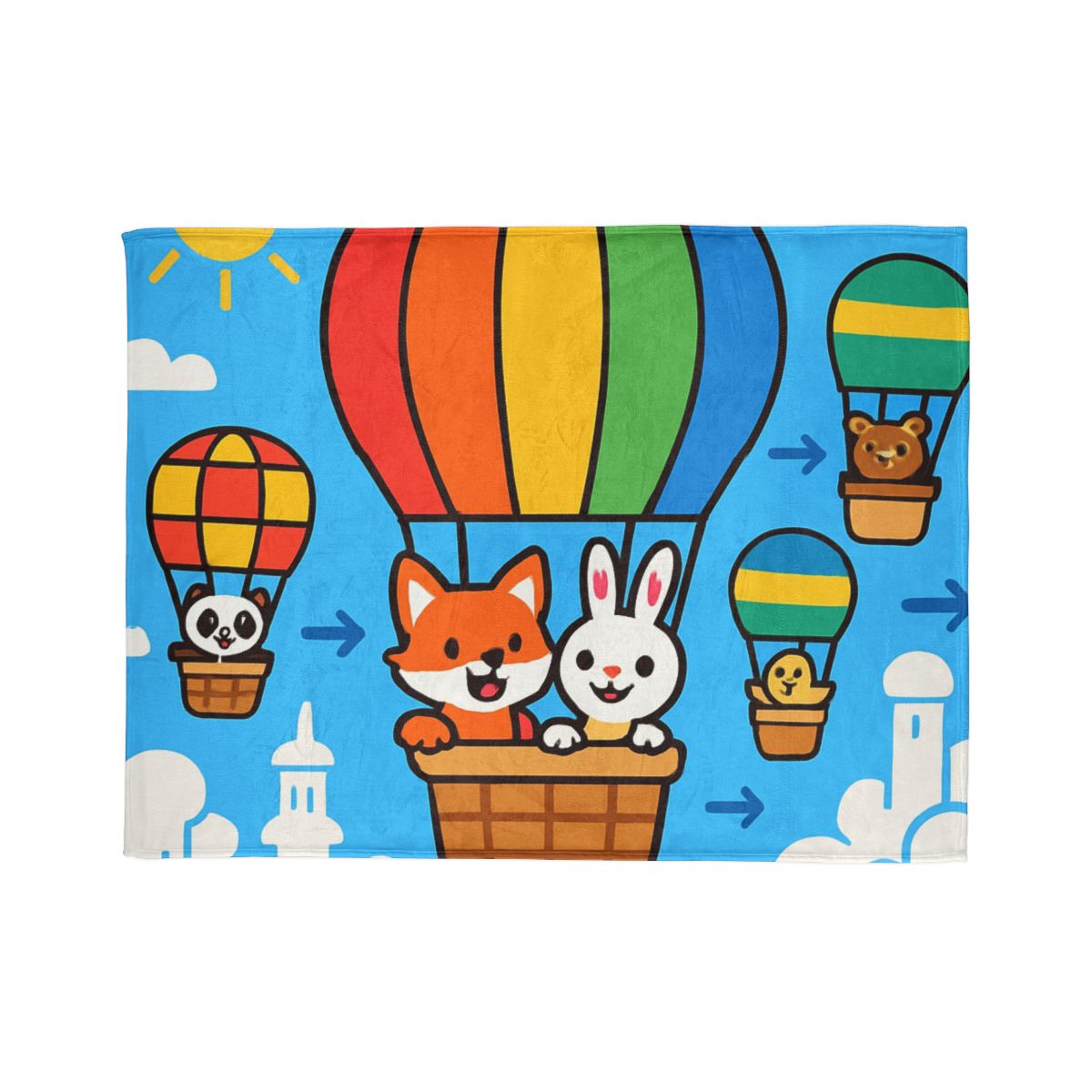 Cloud City Balloon Race unique gift blanketscustom blankets