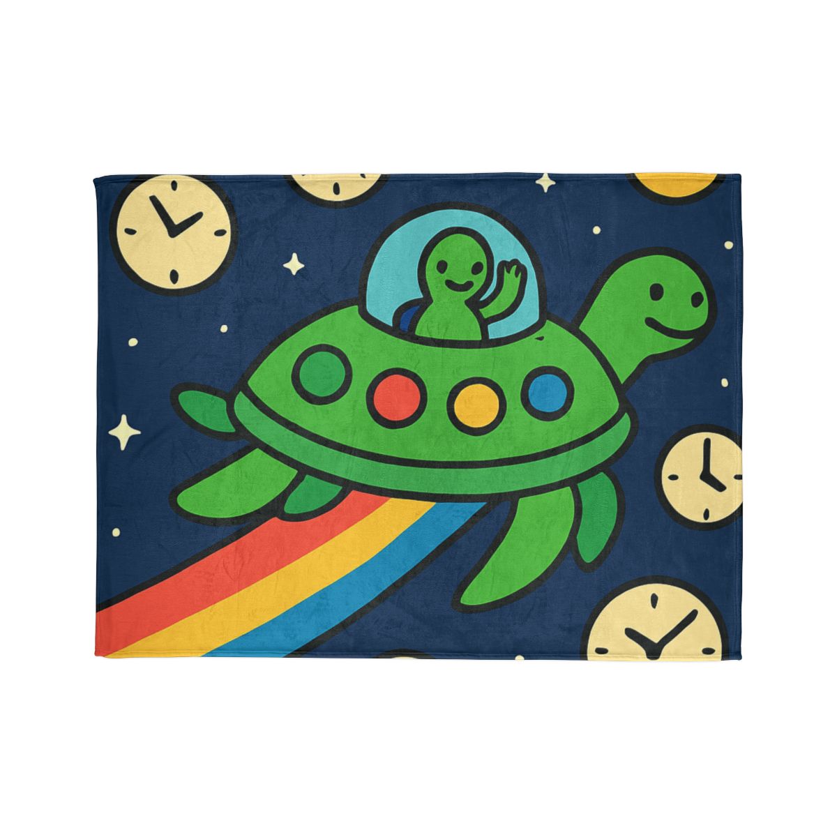 Time Traveling Turtle Spaceship trendy patterned blankets