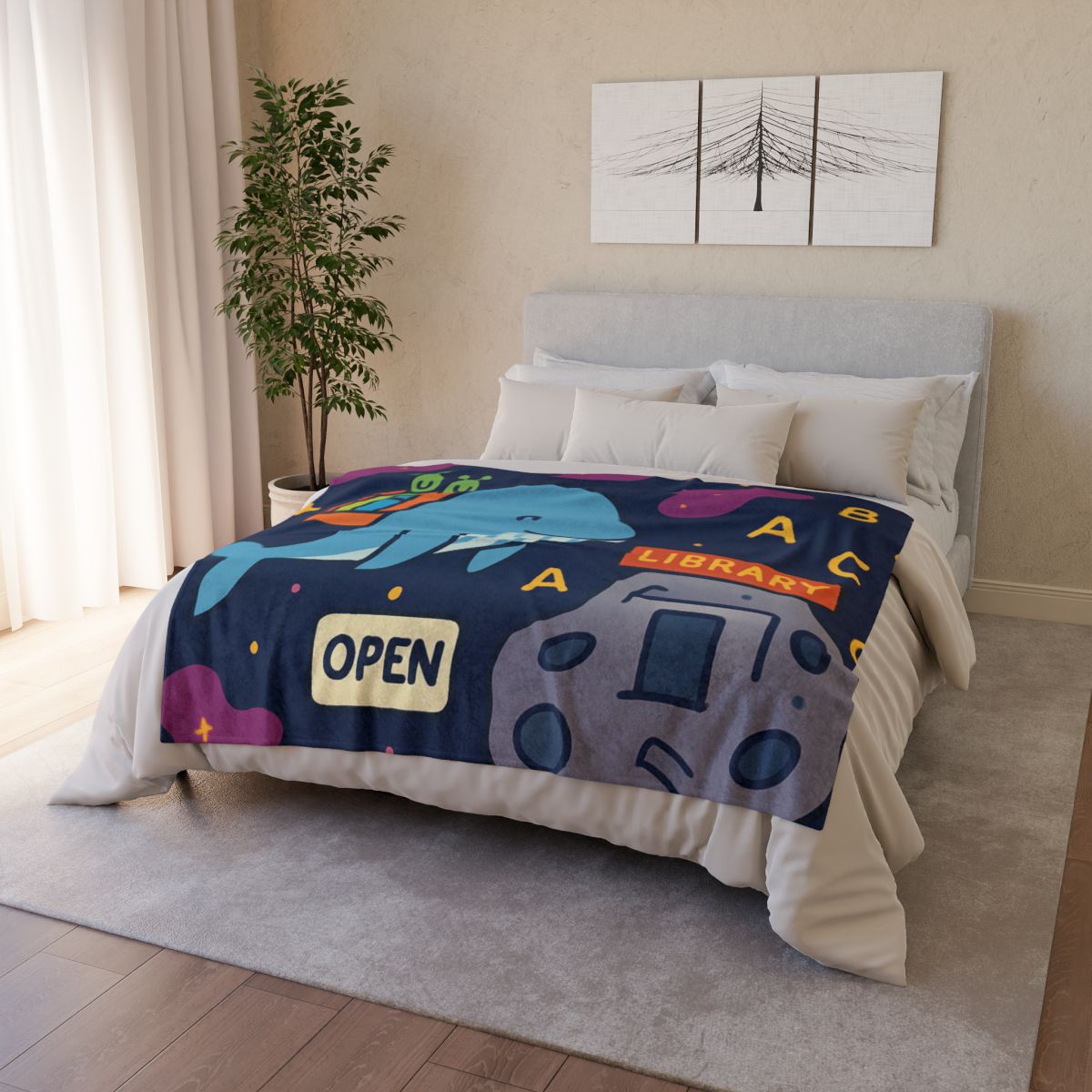 Nebula Library Whale decorative home blankets
