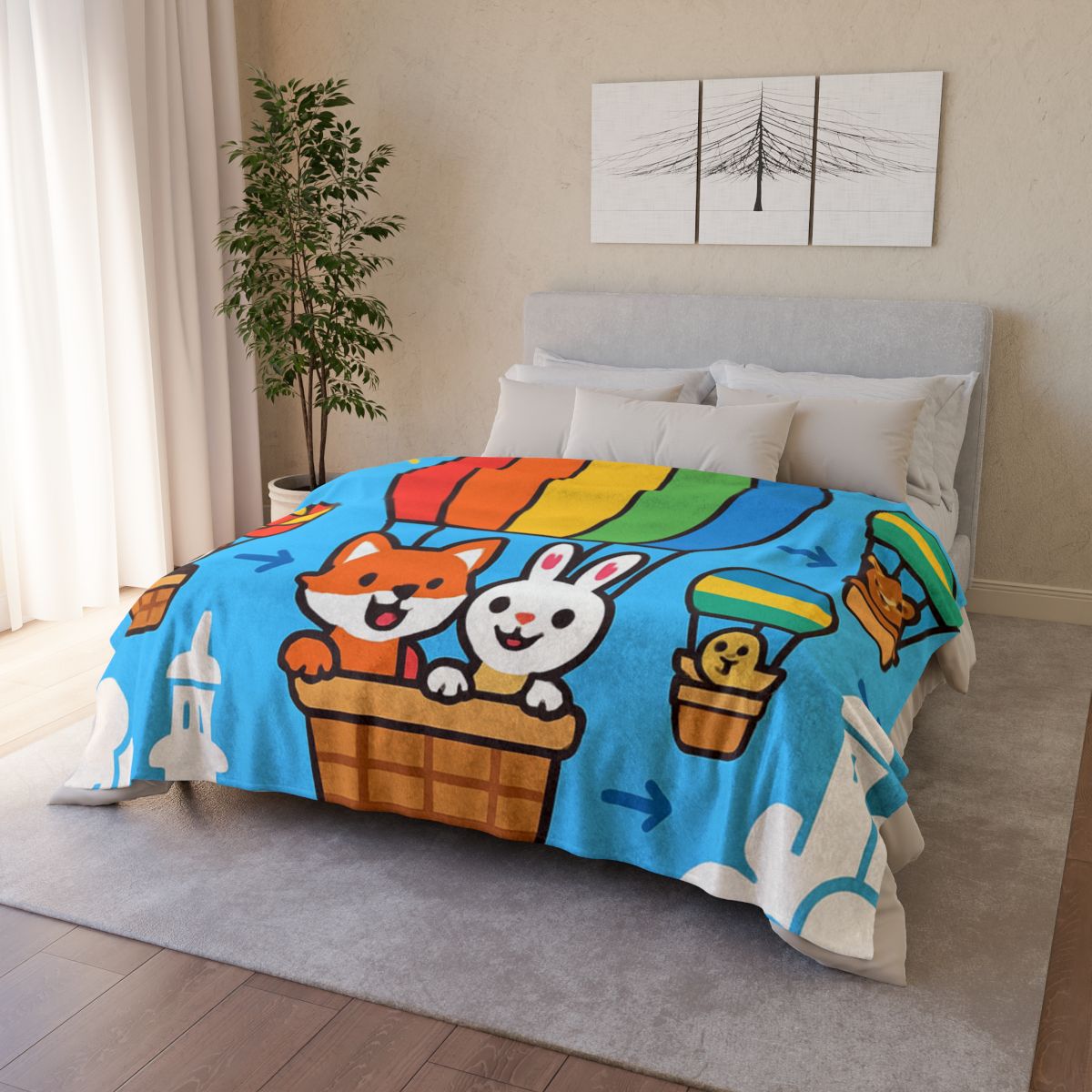 Cloud City Balloon Race unique gift blanketscustom blankets