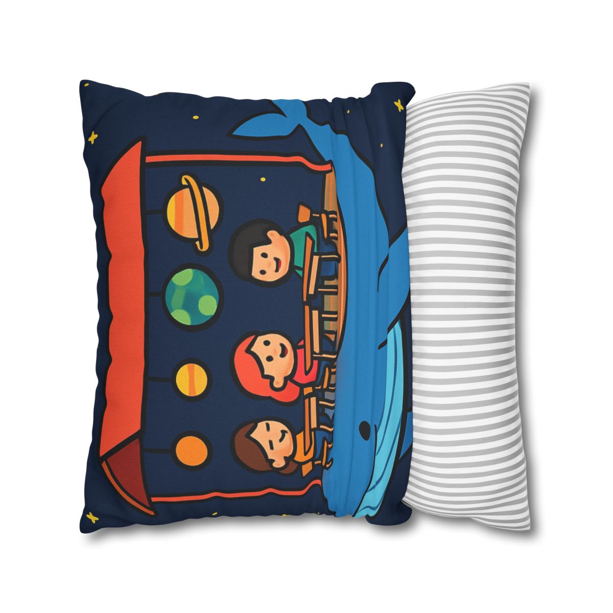 Cosmic Whale Classroom personalized pillow covers