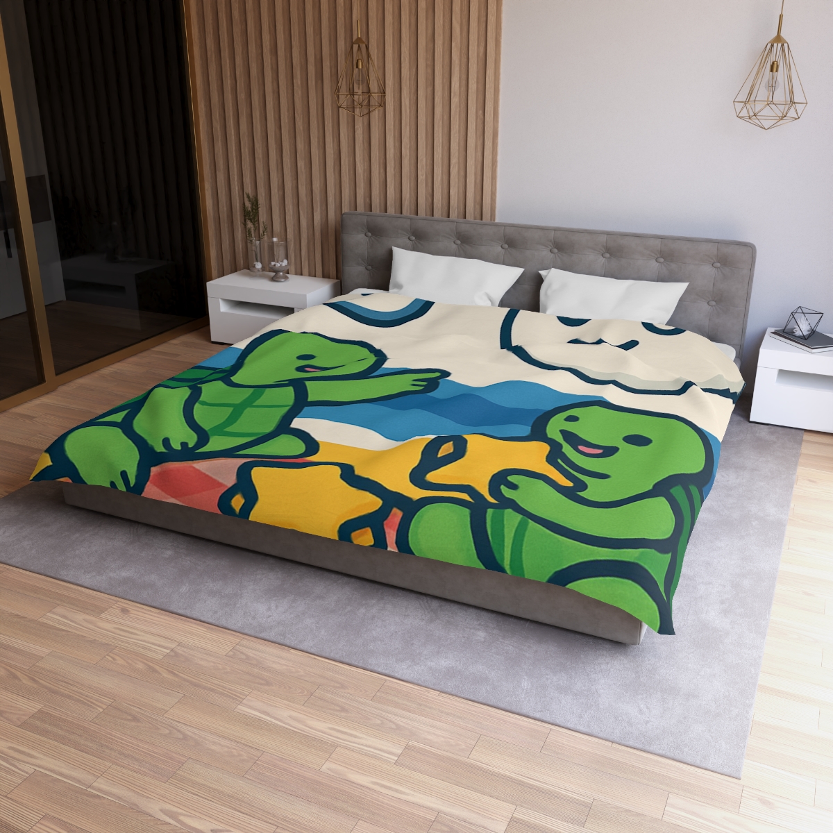 Moon Turtles Tide Time Picnic personalized bedding duvets