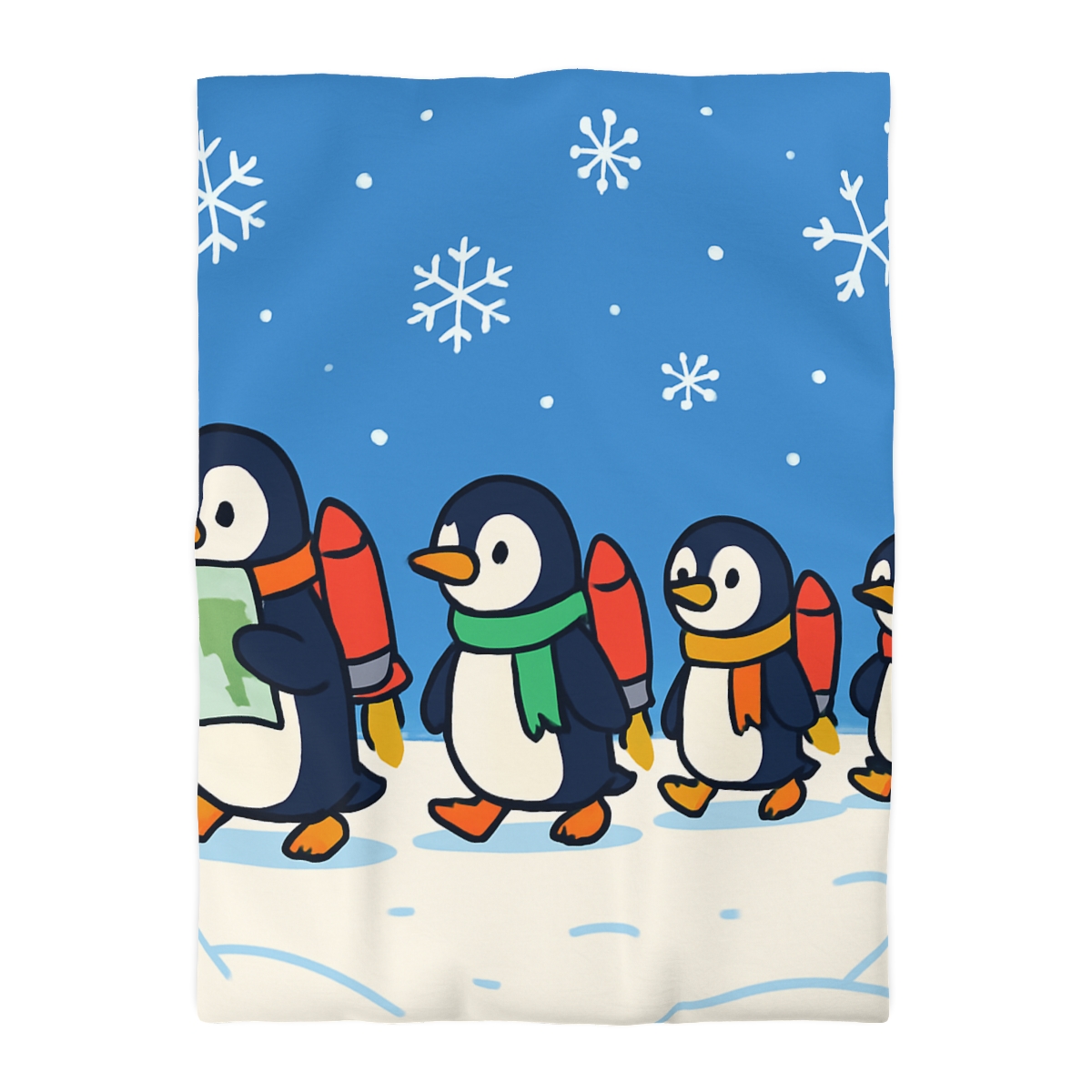 Rocket Penguin Parade trendy bedroom duvets