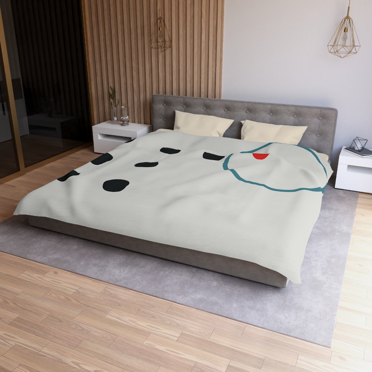 Broken Grid With One Orbit Ring designer printed duvets