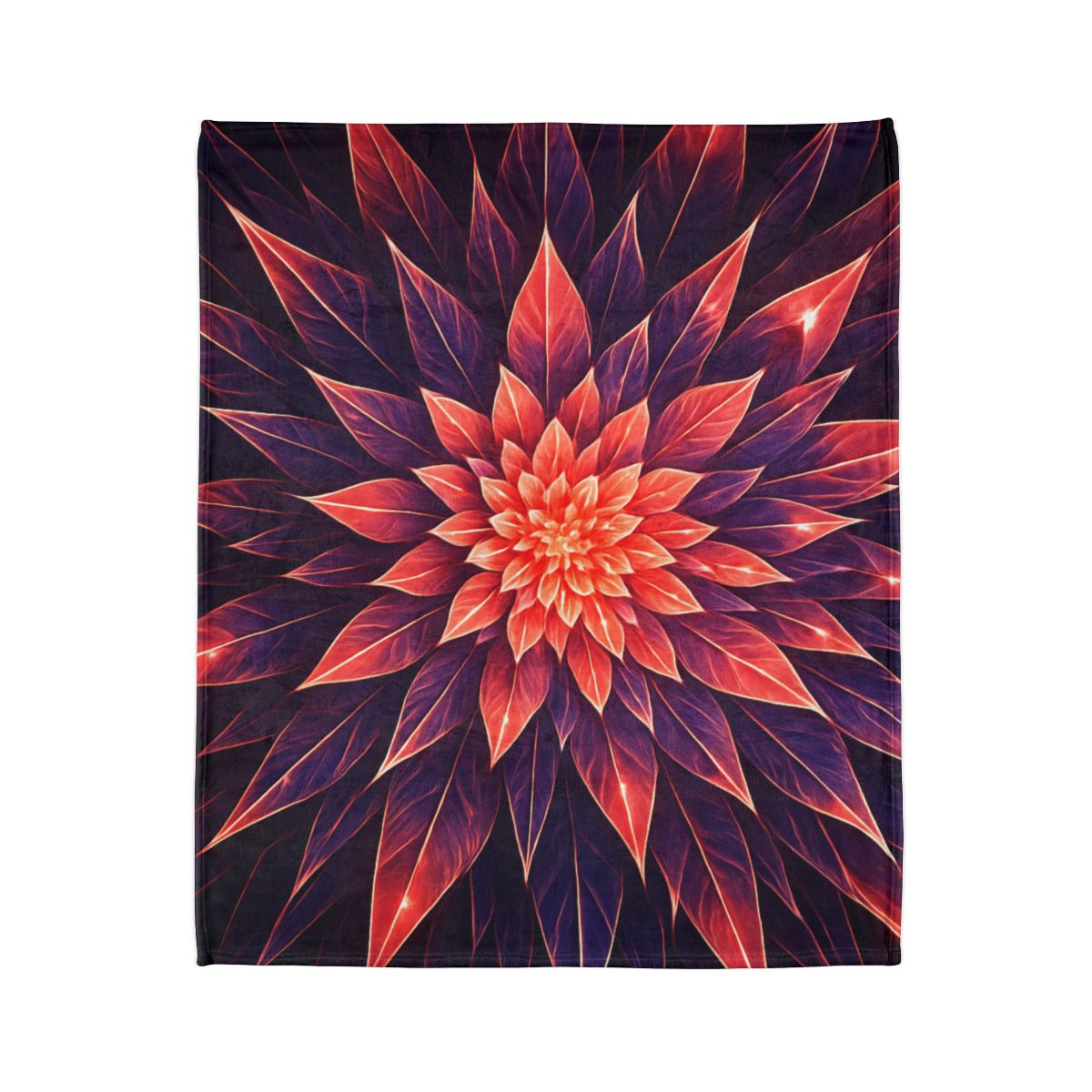 Cosmic Bloom Fractal soft fleece blankets