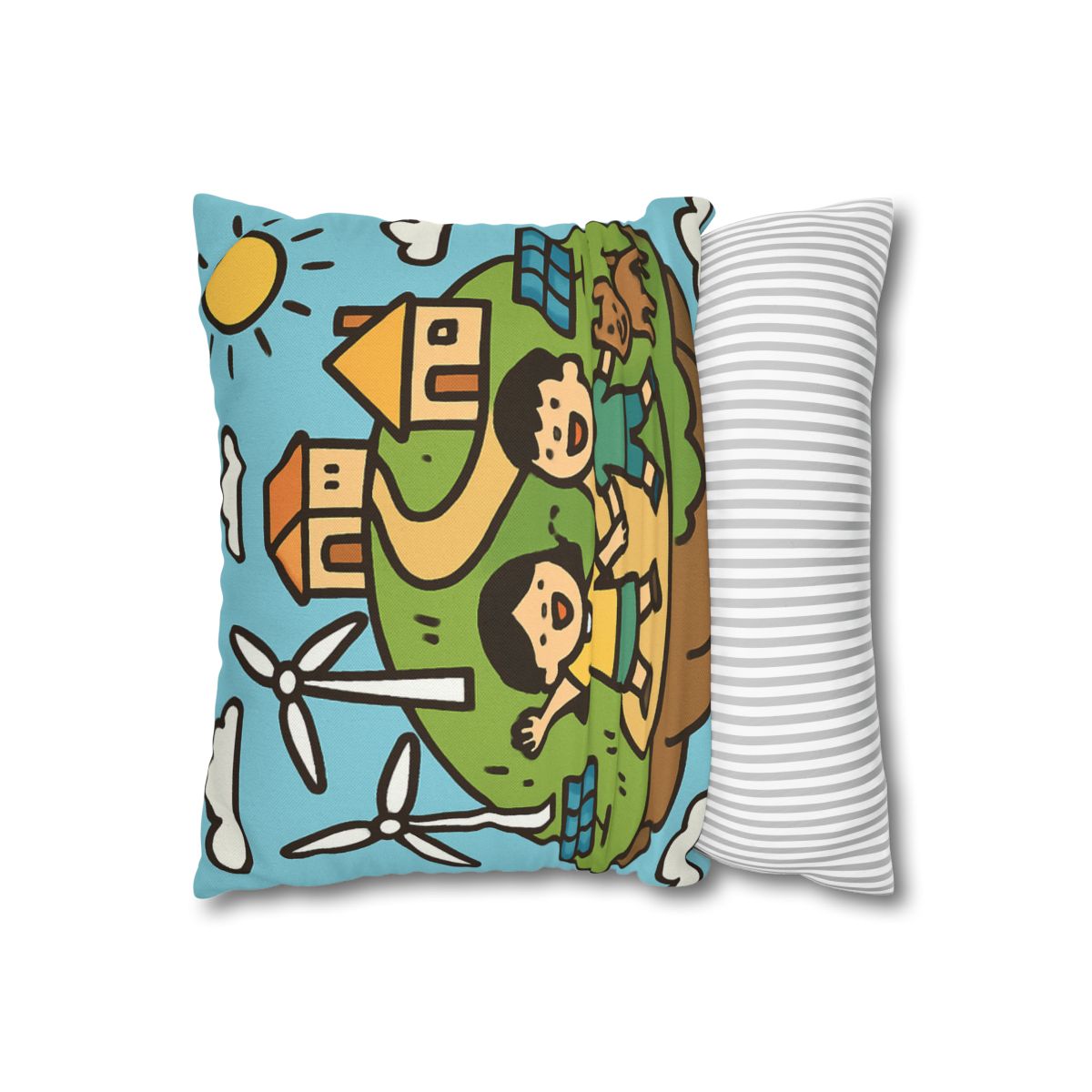 Floating Eco City Sky Island soft cotton pillow cases