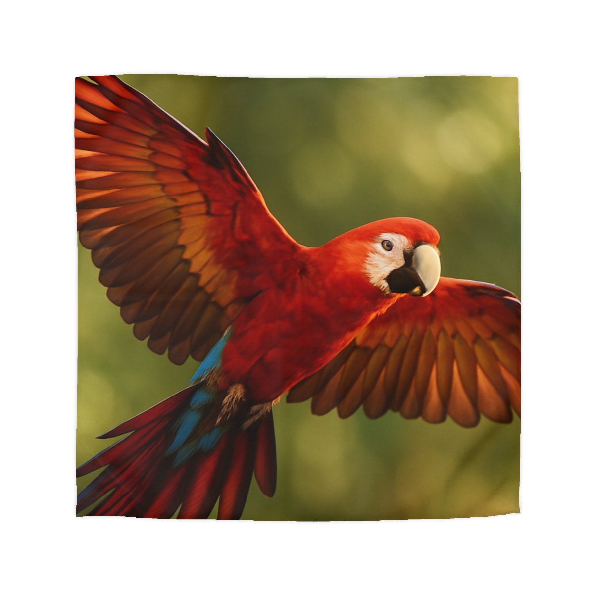 Scarlet Arc Macaw In Flight personalized bedding duvets