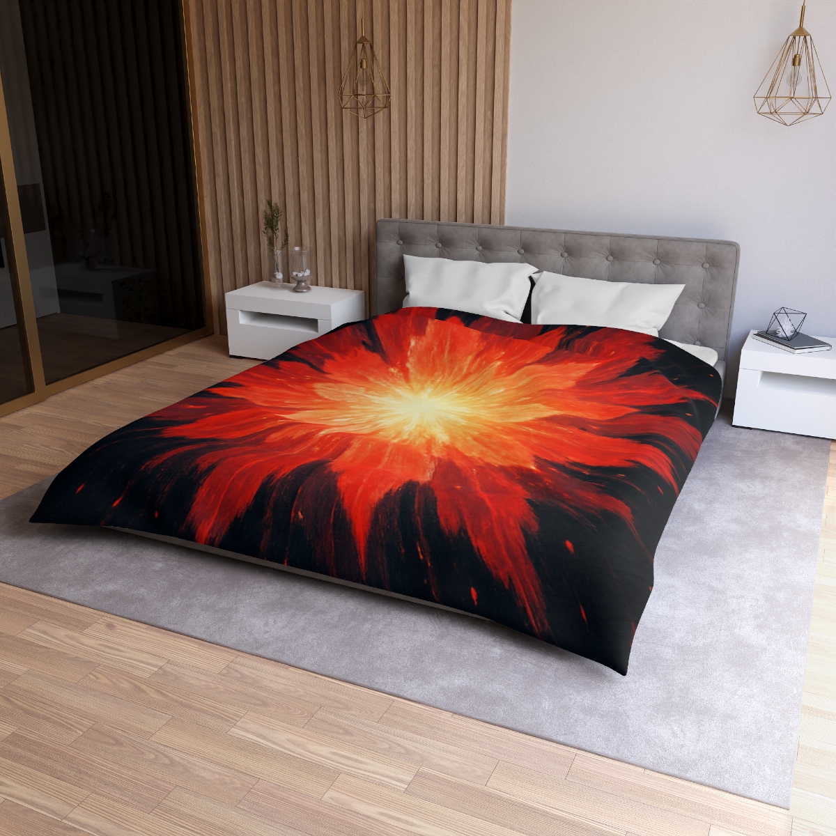 Starburst Ember Bloom custom duvets