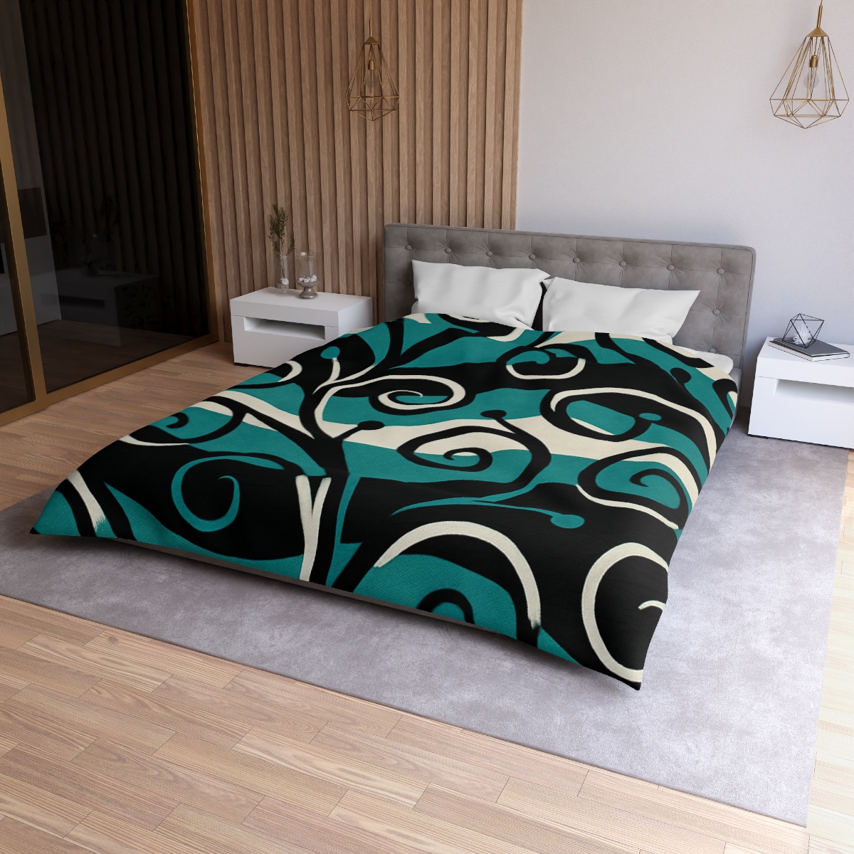 Vine Curl Wave Interference trendy bedroom duvets