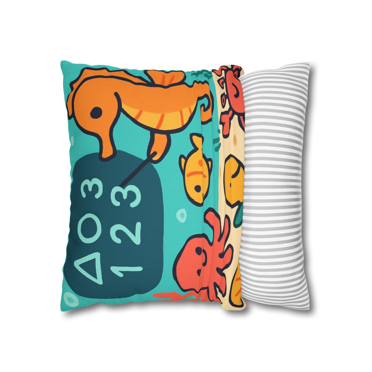 Coral Classroom With The Seahorse Teacher trendy patterned pillow cases
