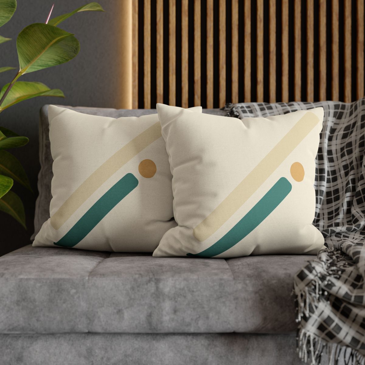 Sparse Diagonal Stripe Pair soft cotton pillow cases