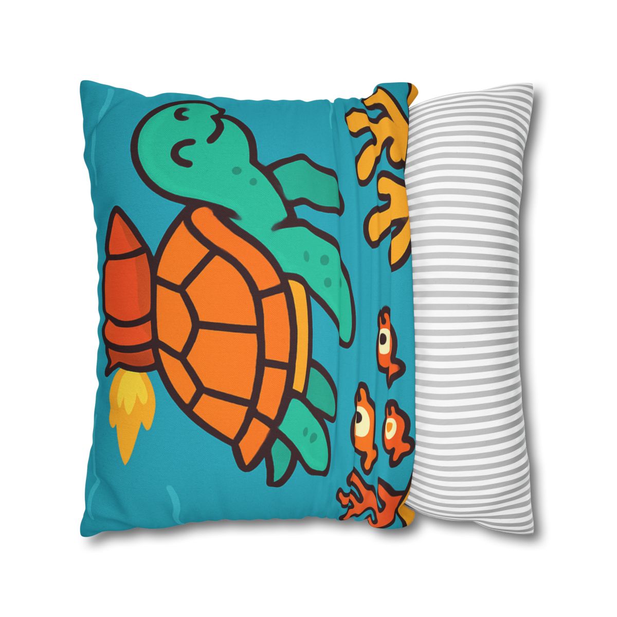 Rocket Powered Turtle Reef trendy patterned pillow cases