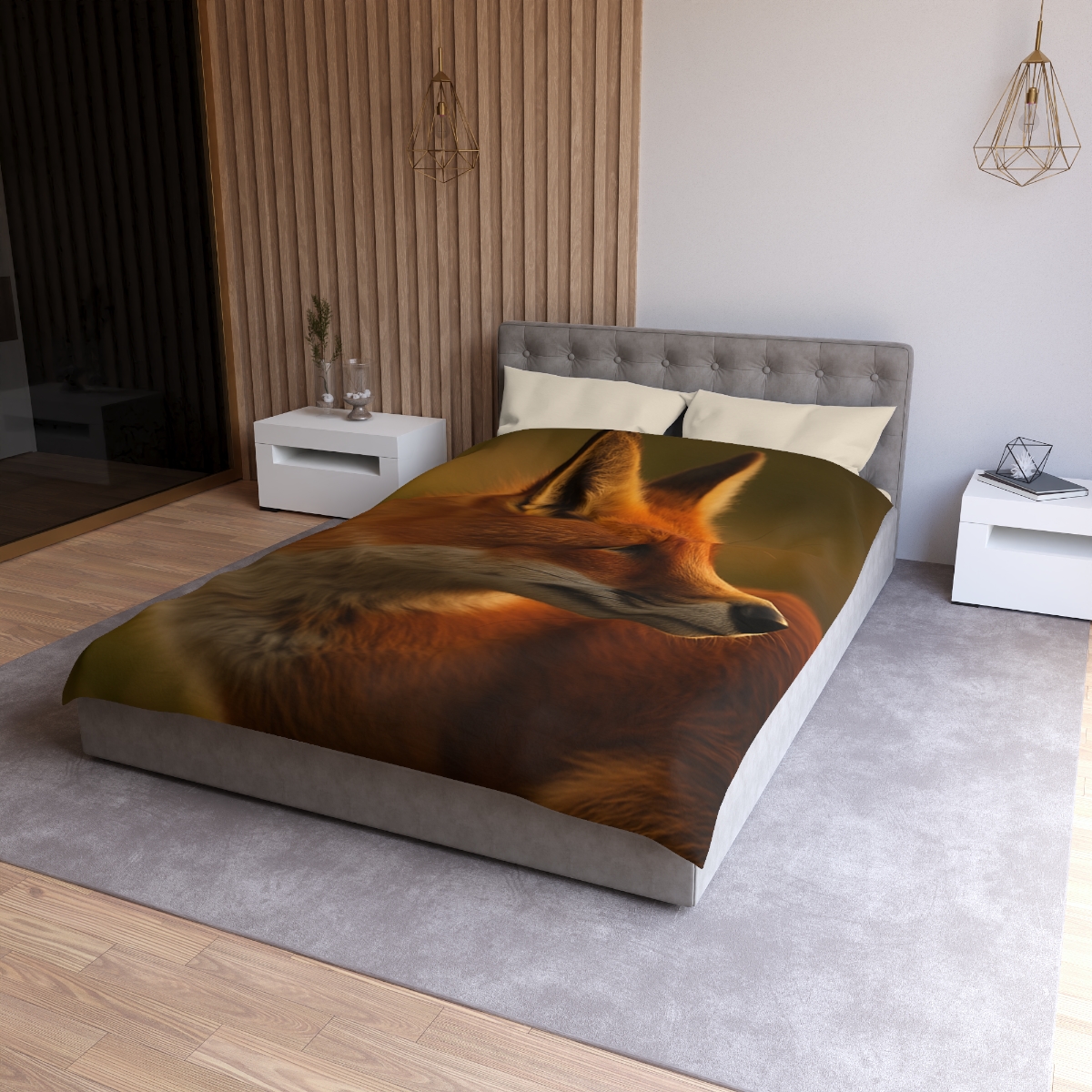 Crimson Whisper Red Fox soft comforter duvets