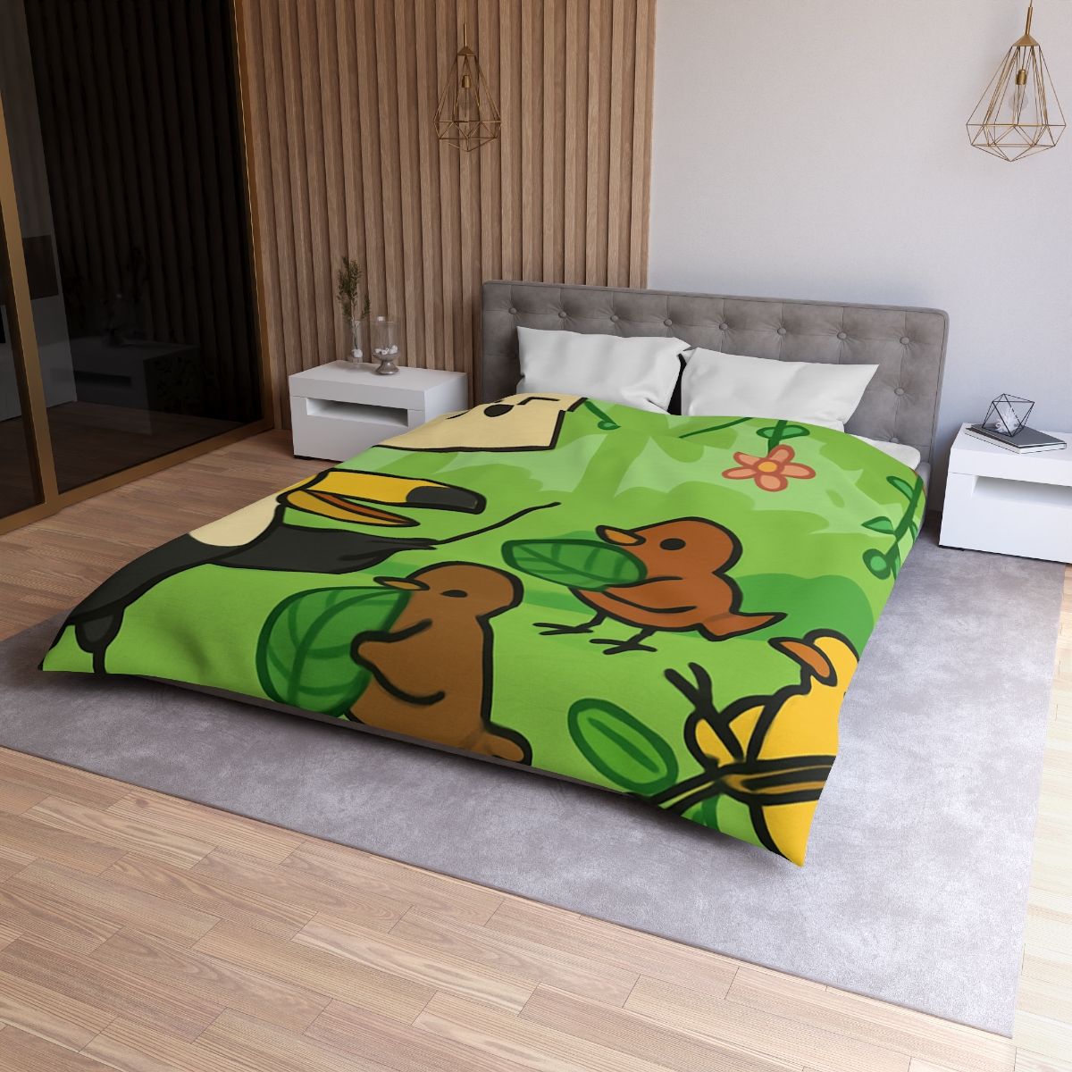 Rainforest Orchestra Of Birds unique patterned duvets