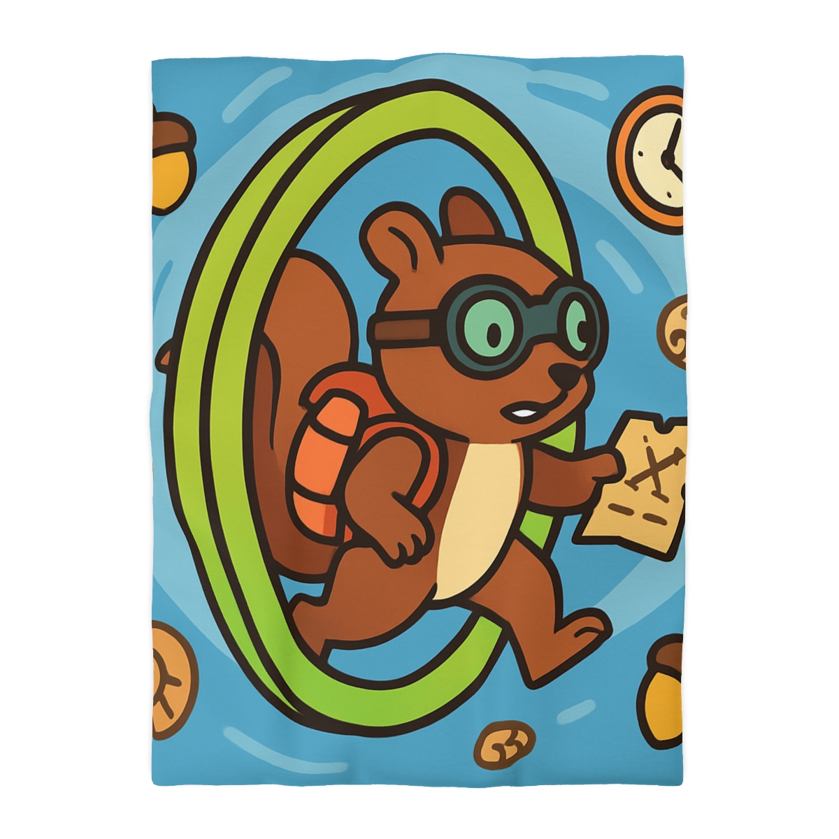 Time-Traveling Squirrel Explorer designer printed duvets