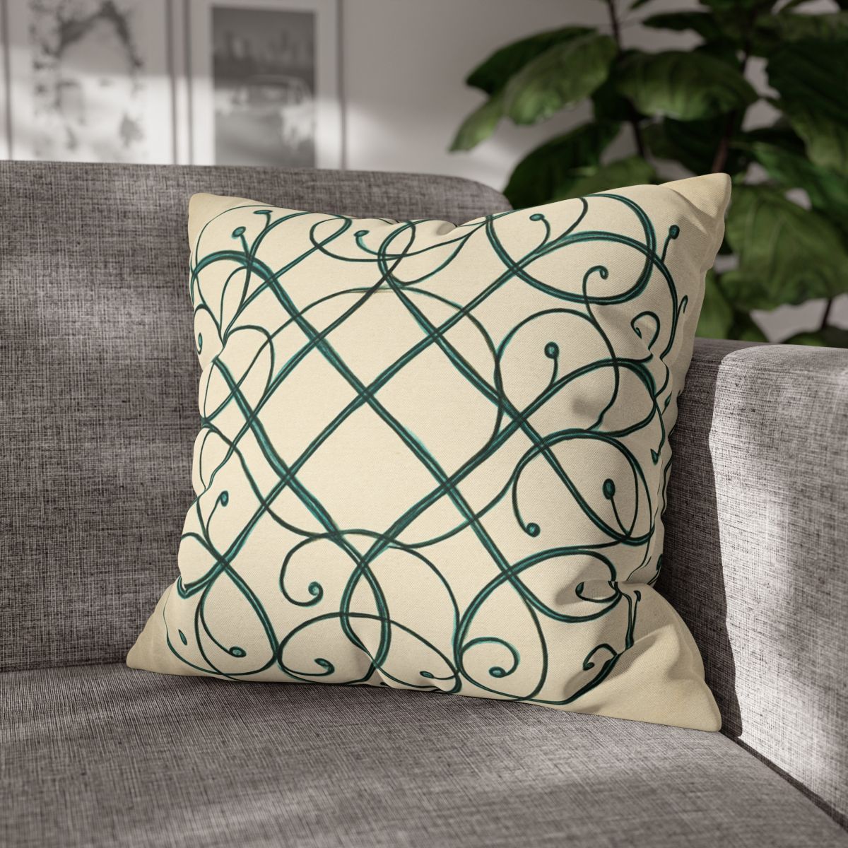 Vine Lattice Halo designer print pillow cases