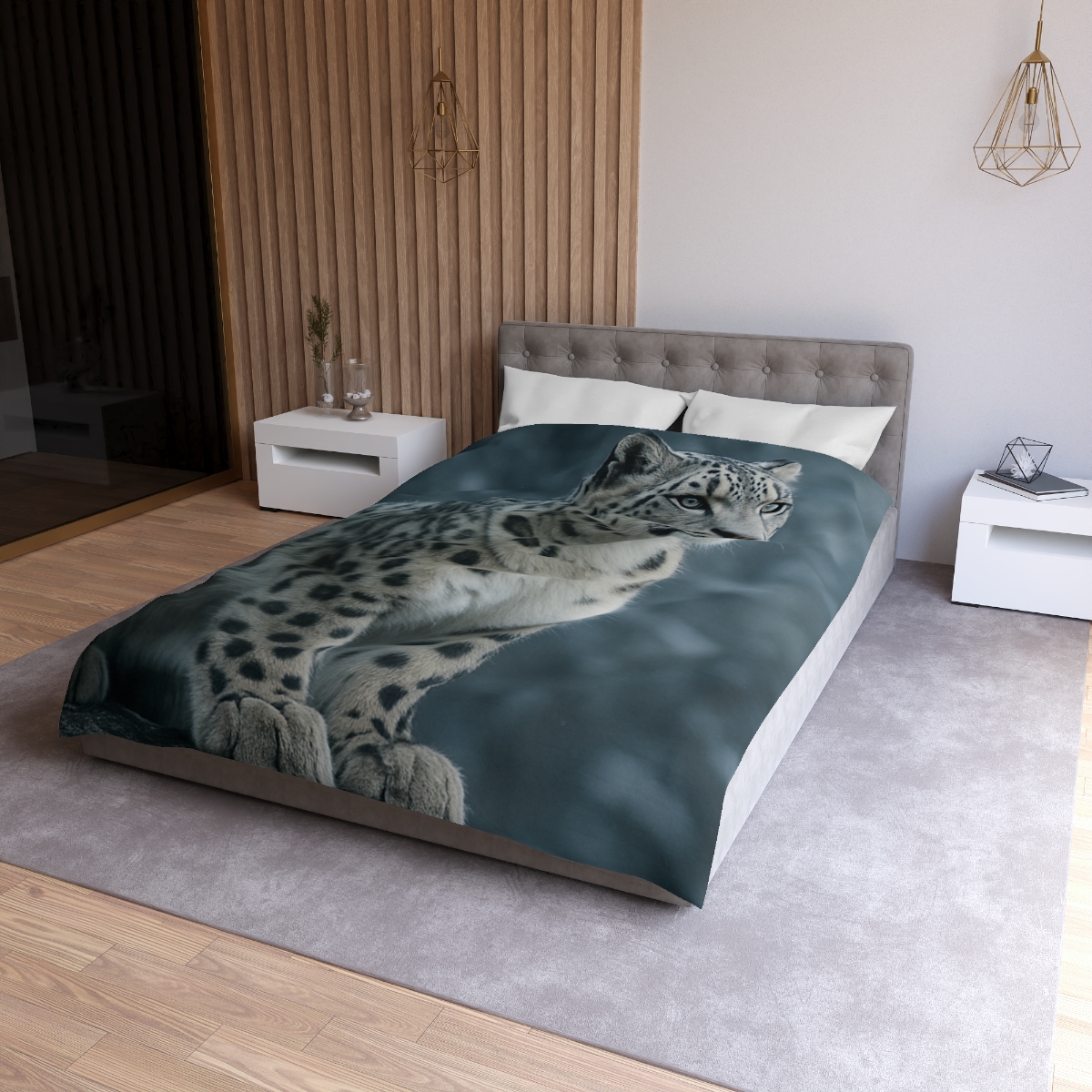 Crest Of Silence Snow Leopard custom duvets