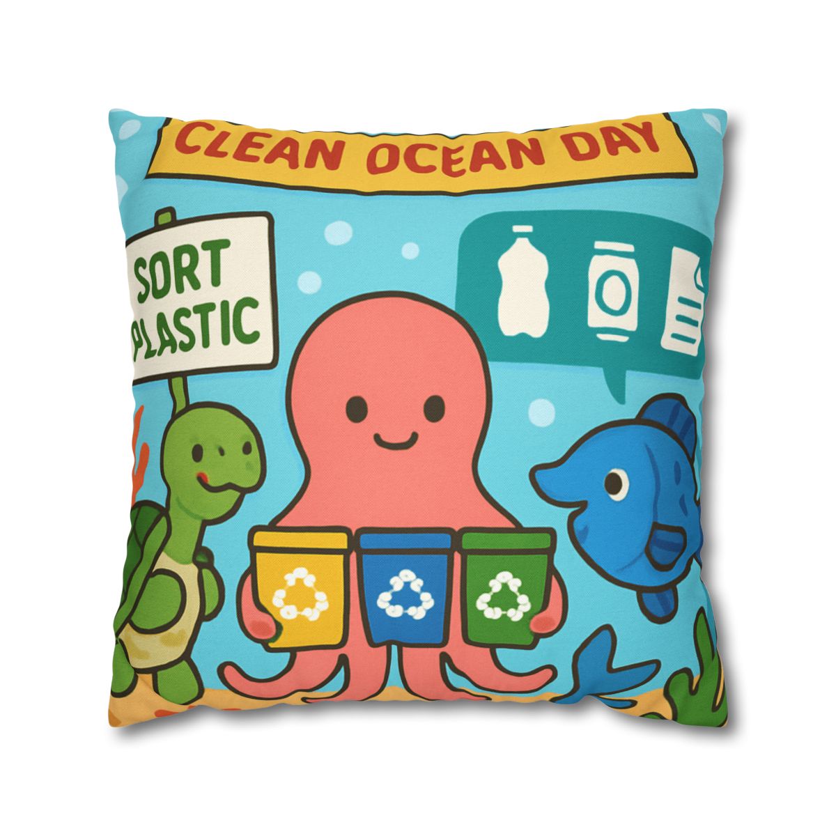 Coral Reef Recycling Parade stylish decorative pillowcases