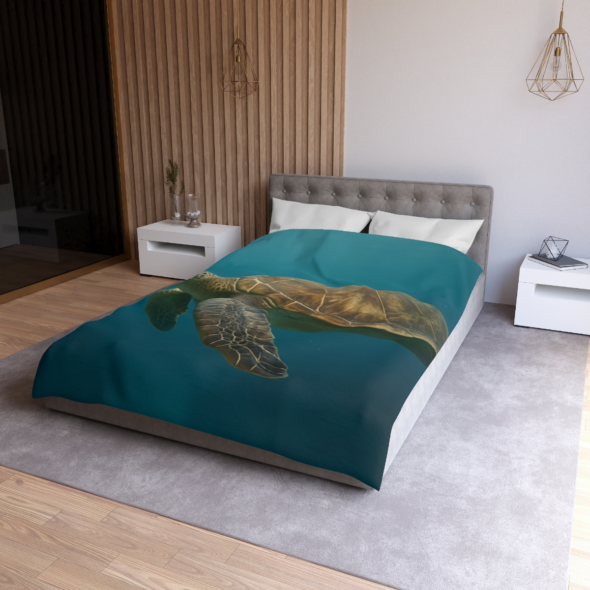 Emerald Drift Green Sea Turtle warm winter duvets