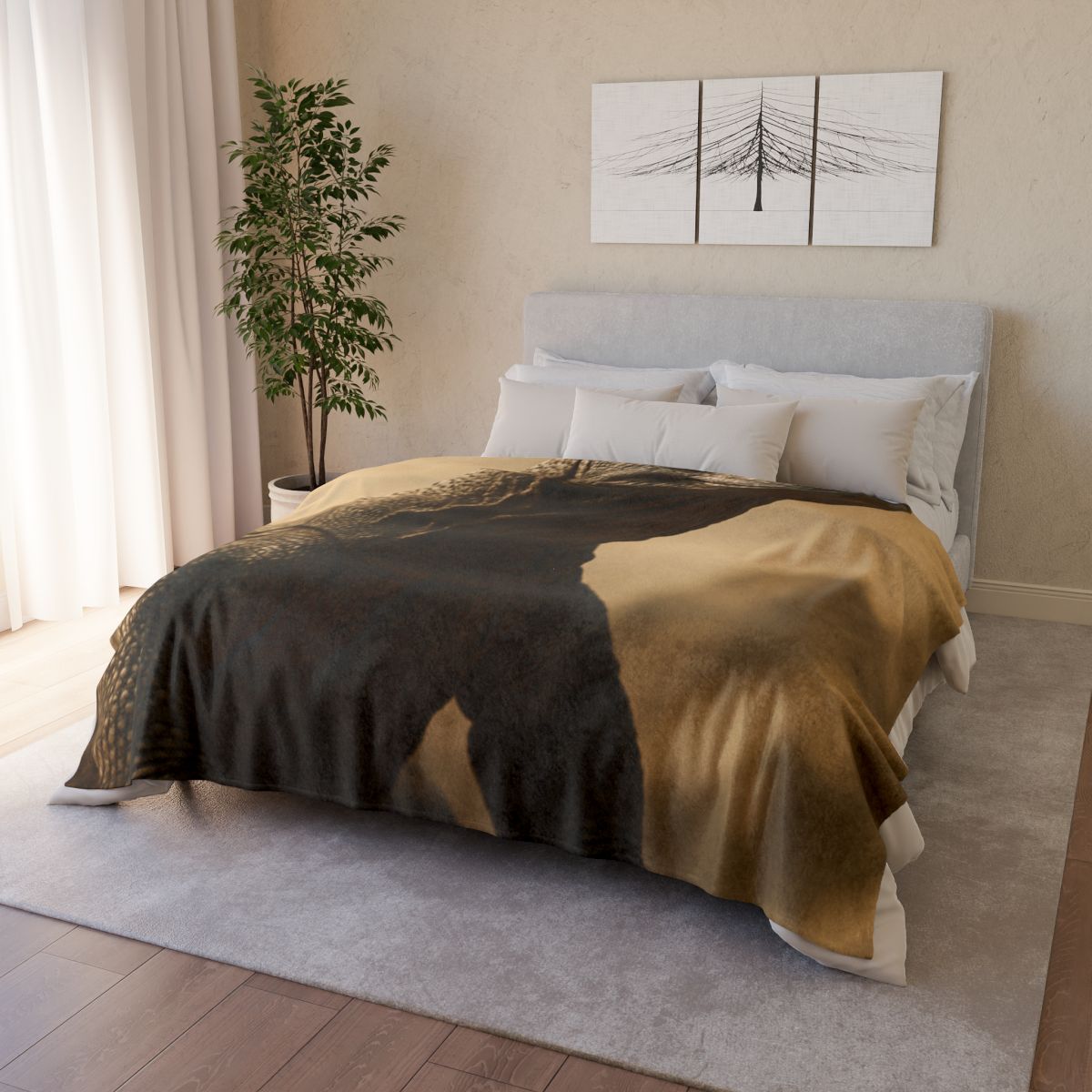 Ancient Sentinel Komodo Dragon designer printed blankets