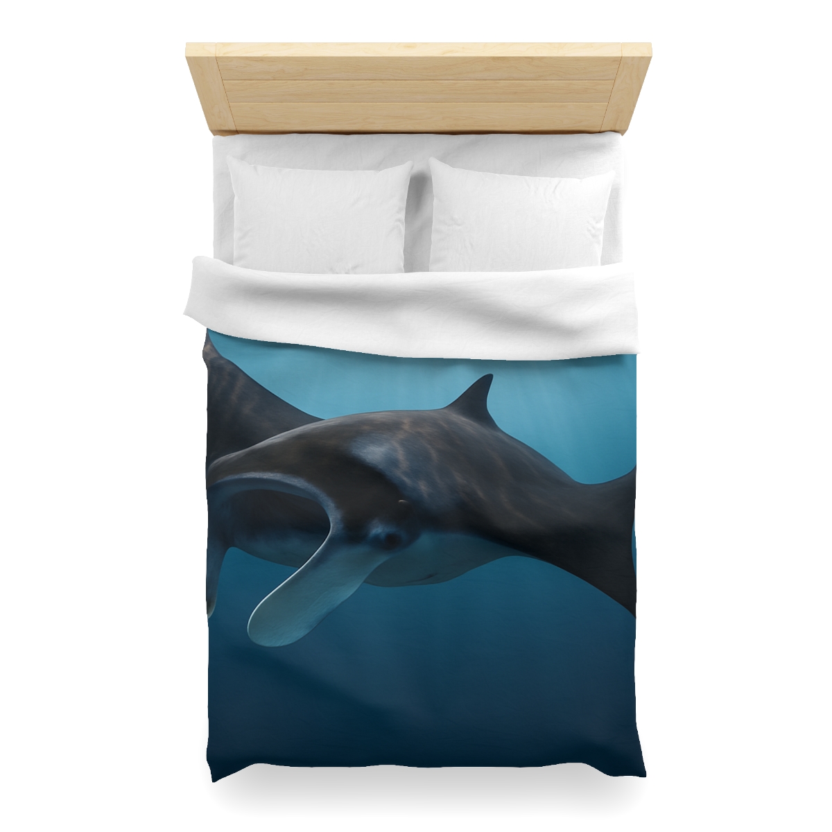 Sunlit Drift Manta Ray personalized bedding duvets
