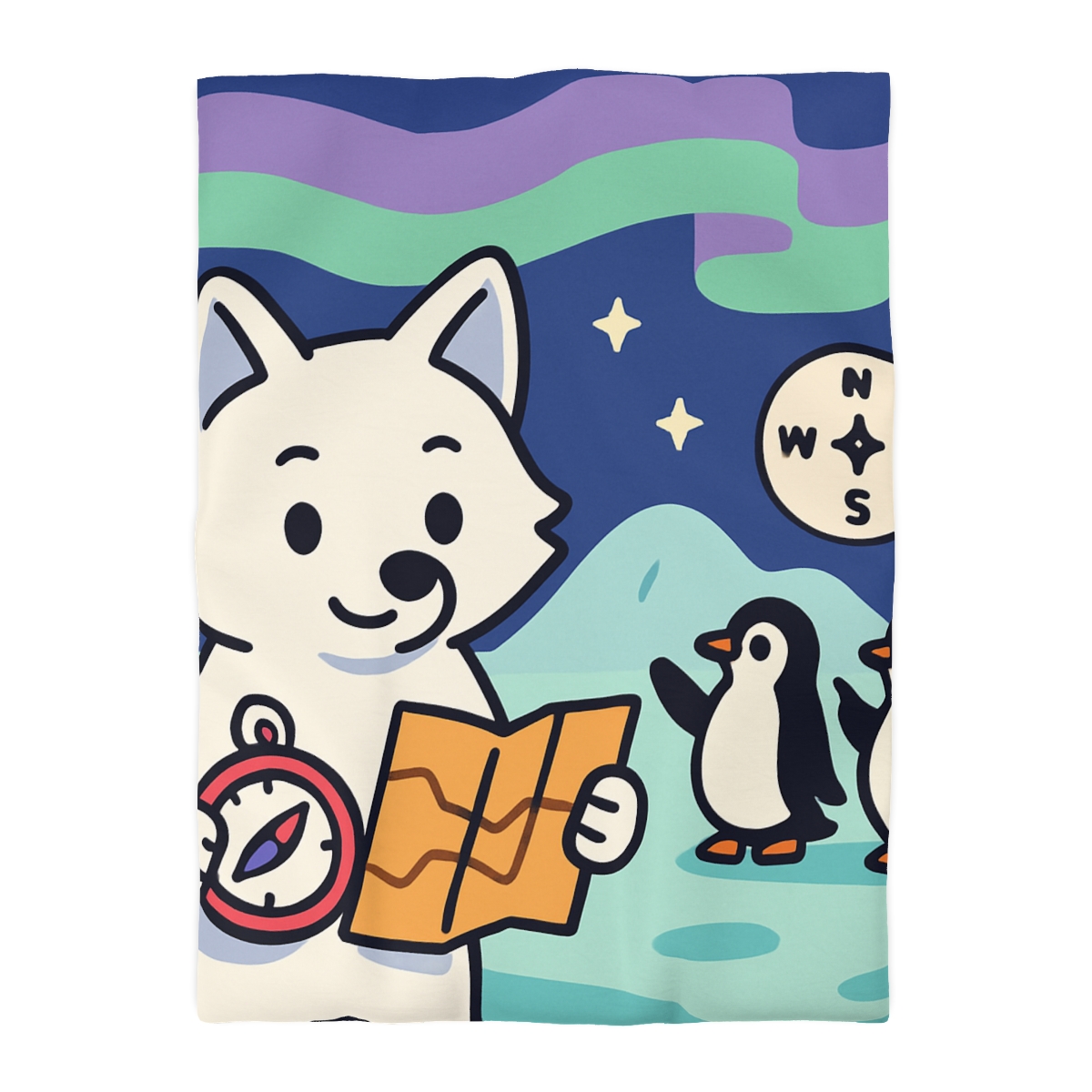 Aurora Fox And The Magnetic Map designer printed duvets