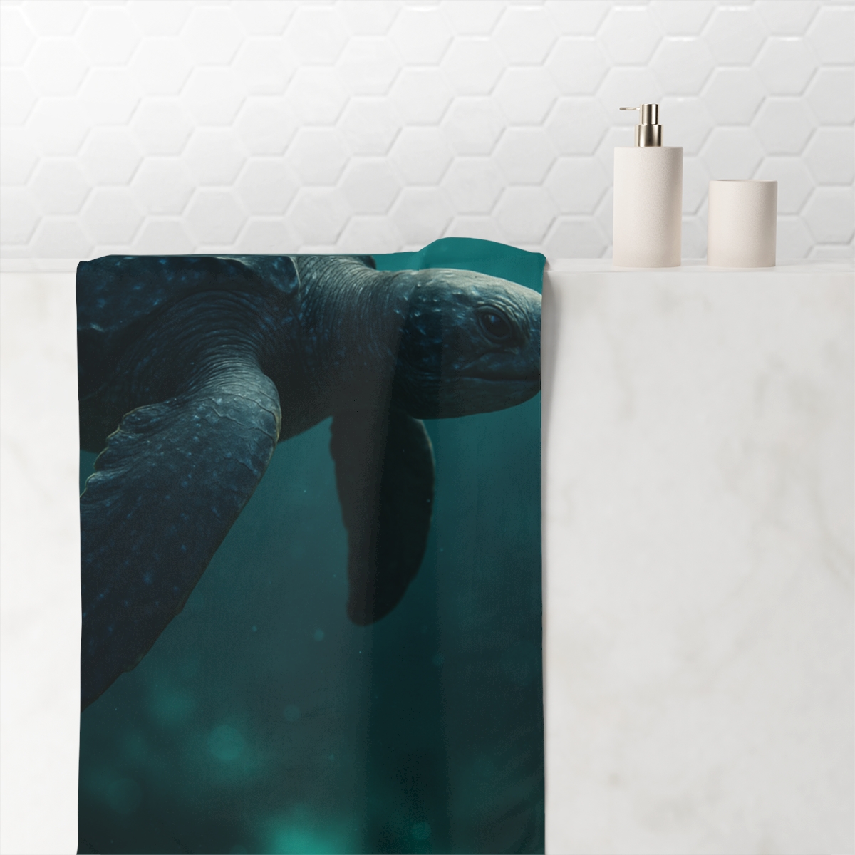 Leatherback Drift Sea Turtle stylish beach towels