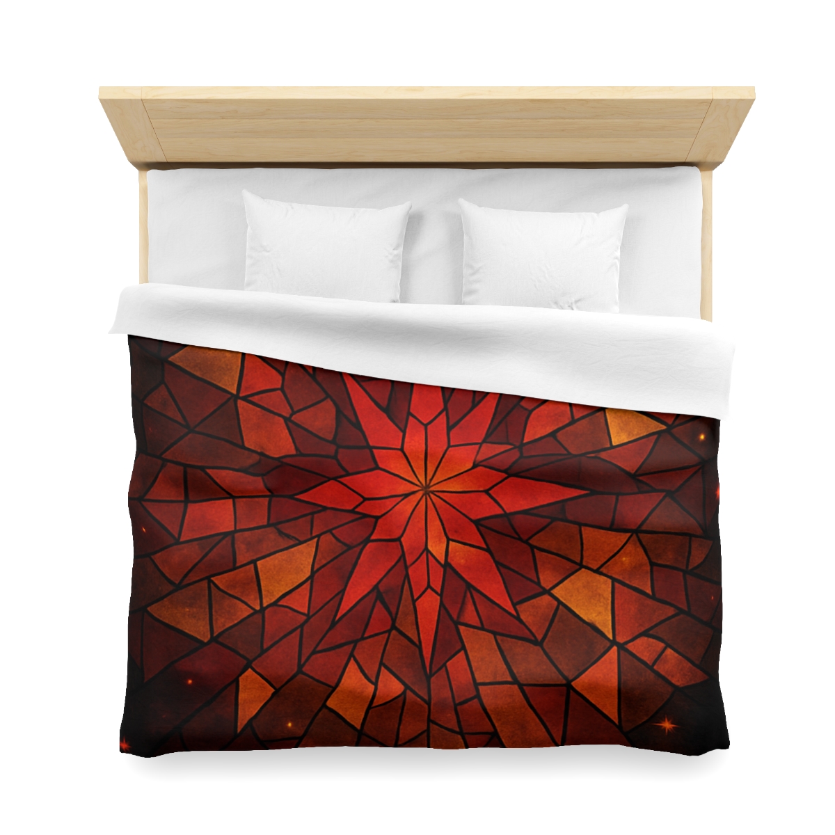 Crimson Starburst Mosaic unique patterned duvets