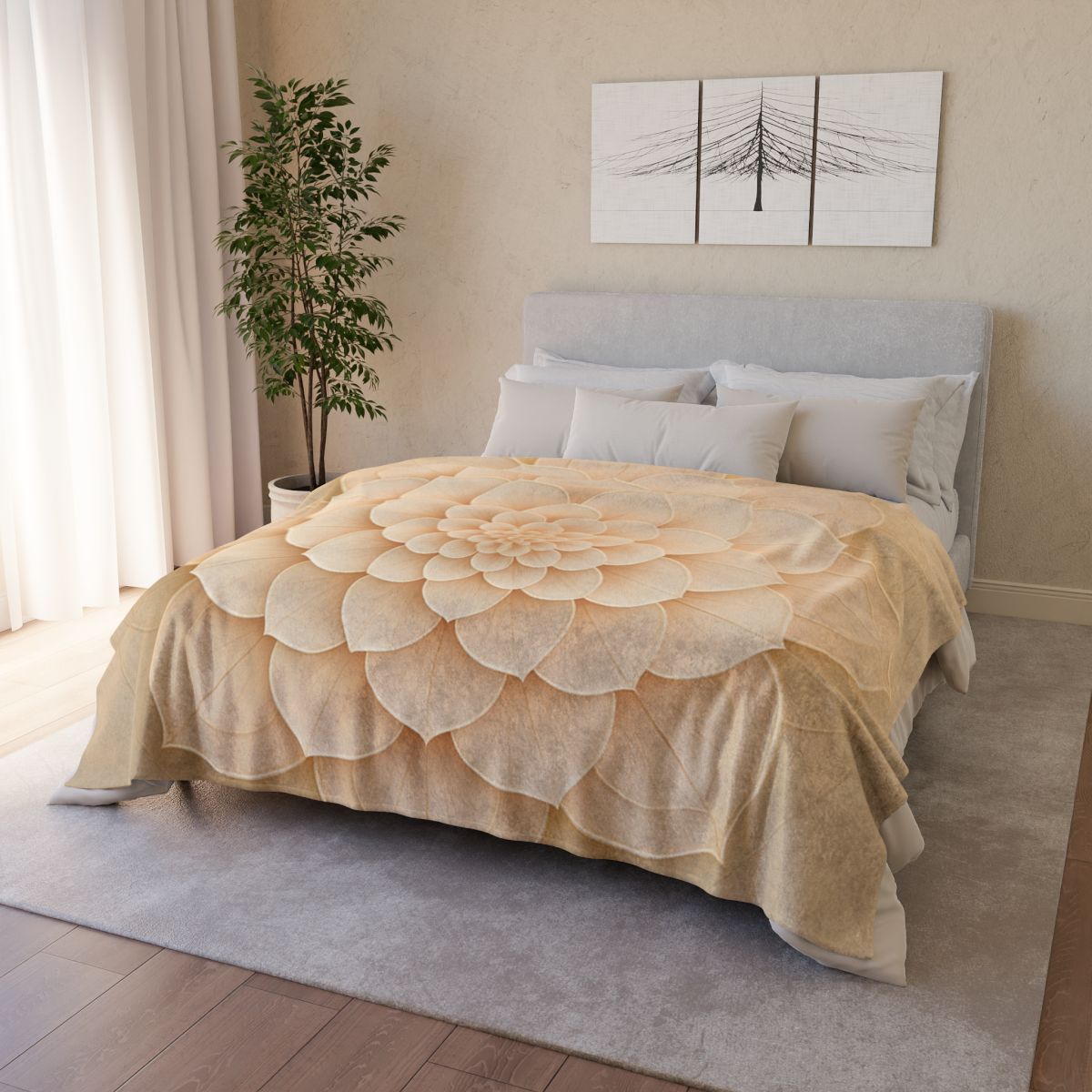 Petal Mosaic Halo soft fleece blankets