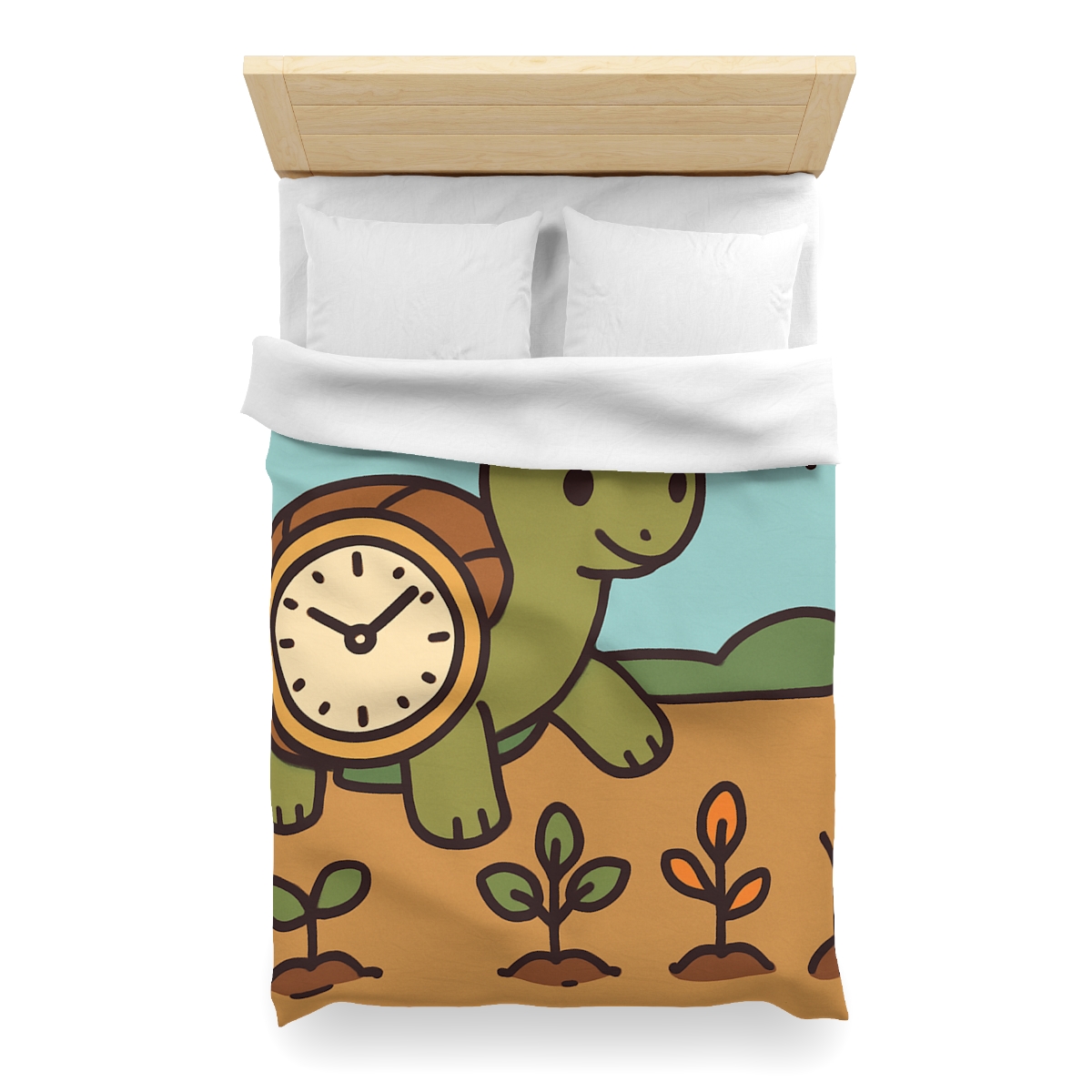 Time Travel Turtle Garden designer printed duvets