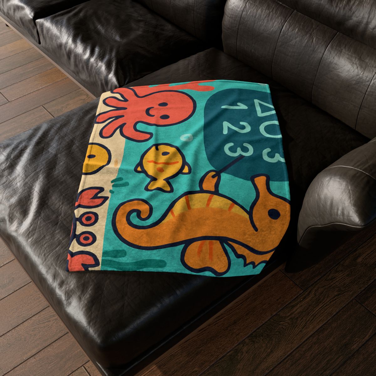 Coral Classroom With The Seahorse Teacher custom blankets